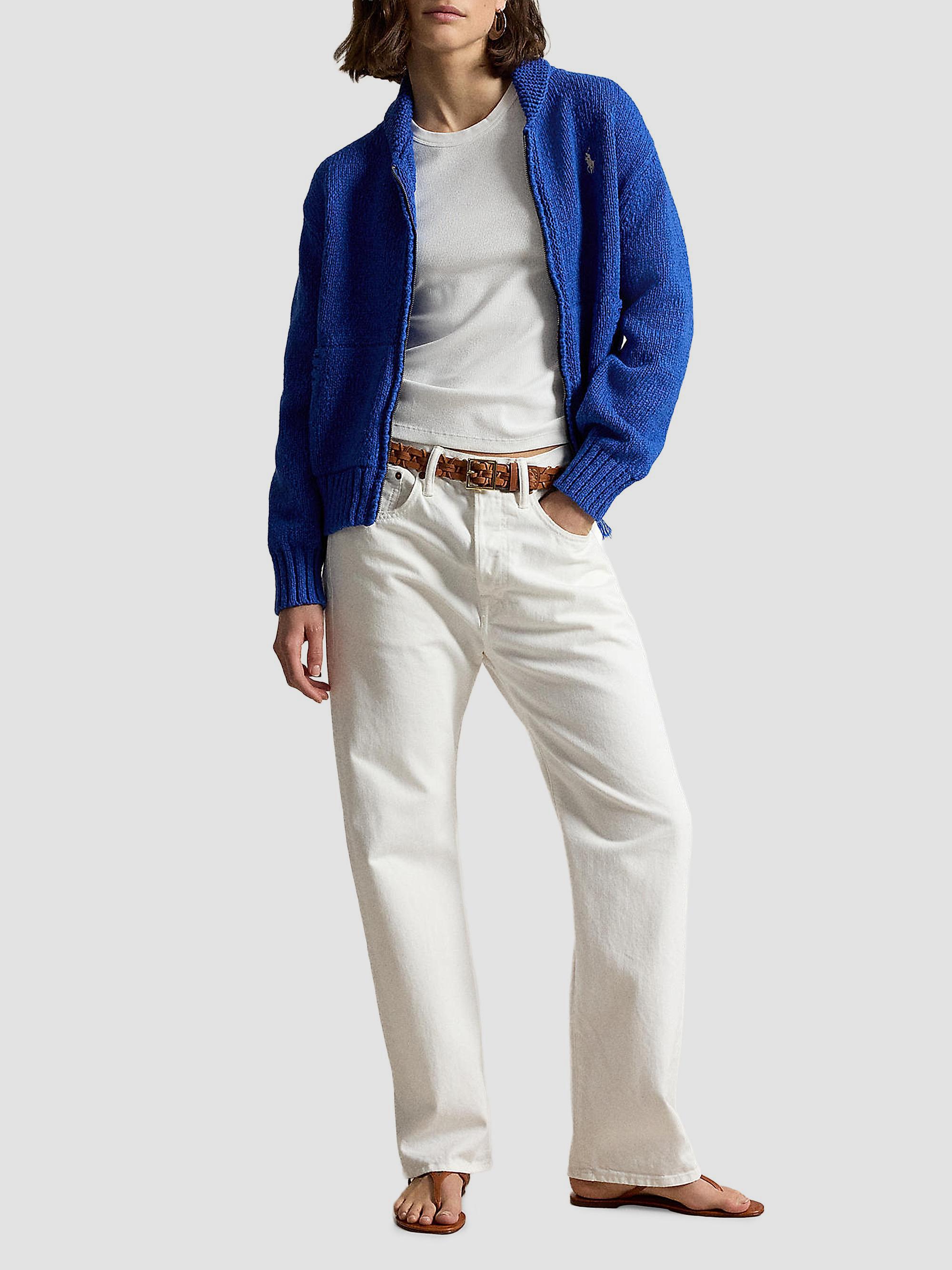Polo Ralph Lauren Wave-Logo Cotton Zip-Front Cardigan | Saks Fifth