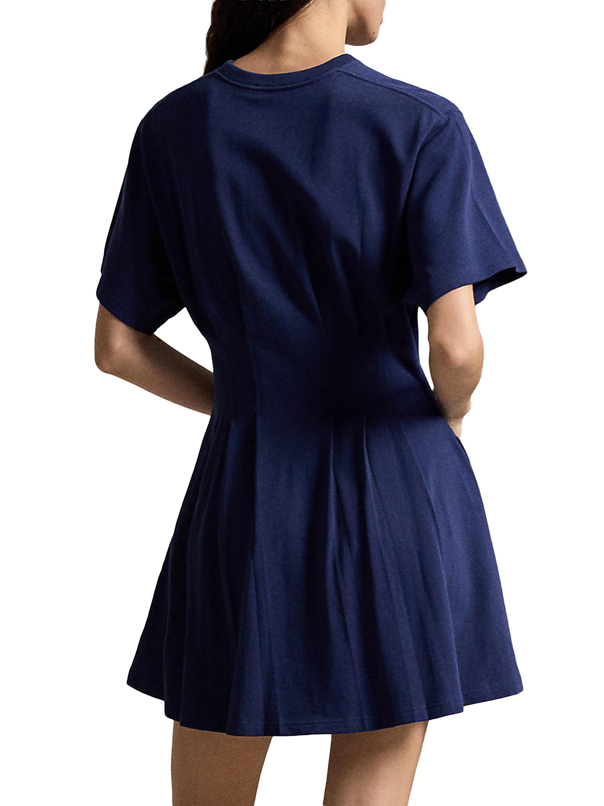 polo ralph lauren cotton t-shirt dress Polo Ralph Lauren Cotton Jersey Pleated Mini T-Shirt Dress