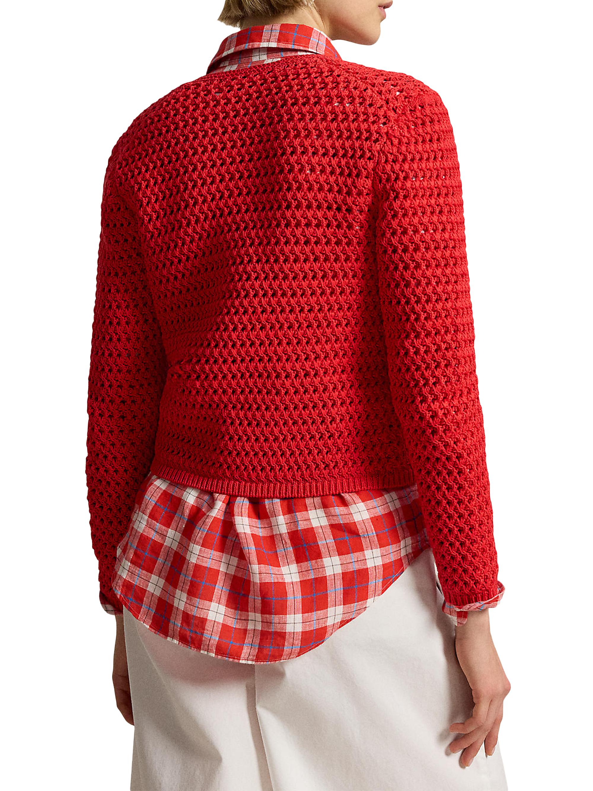 Polo Ralph Lauren Big Pony Crocheted Cotton Cardigan | Saks Fifth