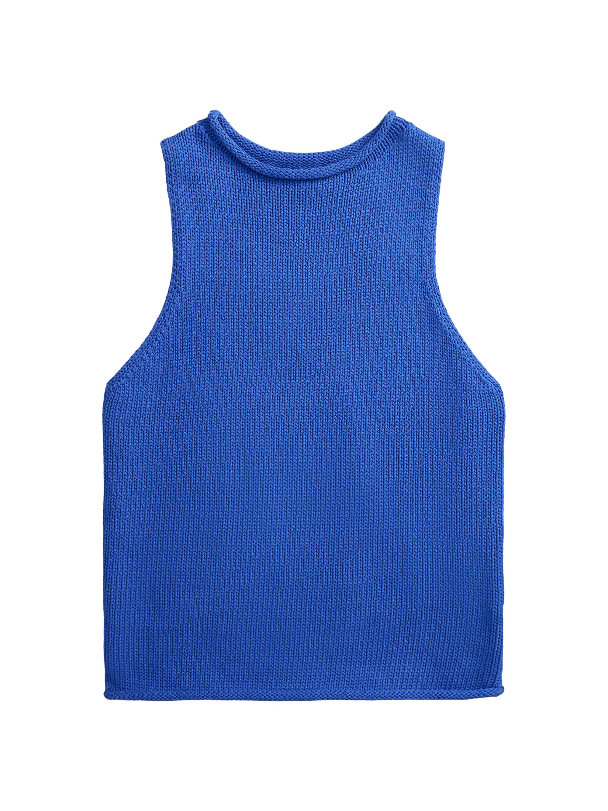 Polo Ralph Lauren Women's Sleeveless Linen-Blend Sweater Tank - Gala Blue