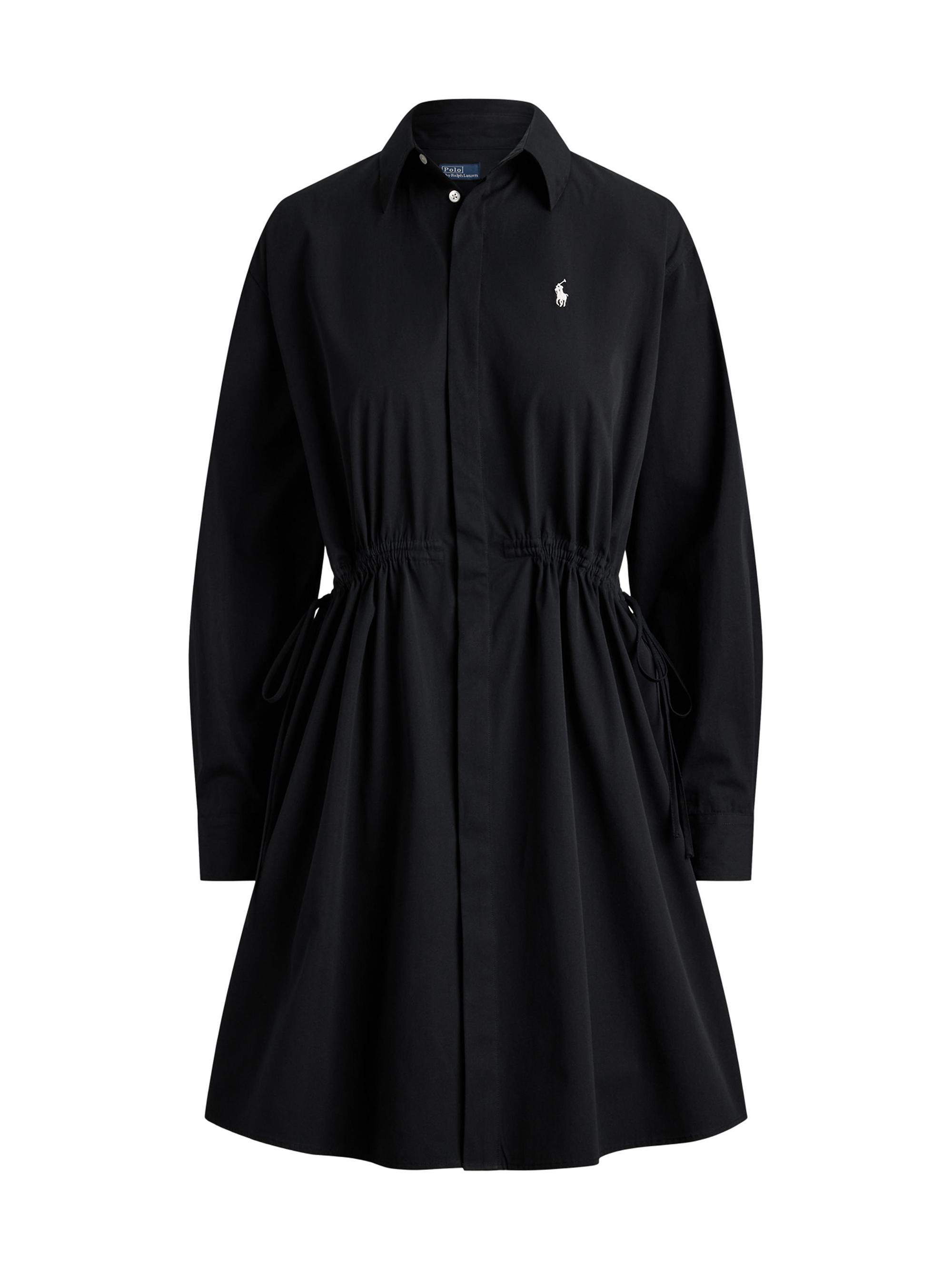 Polo Ralph Lauren Women's Cotton Drawstring Mini Shirtdress - Polo Black