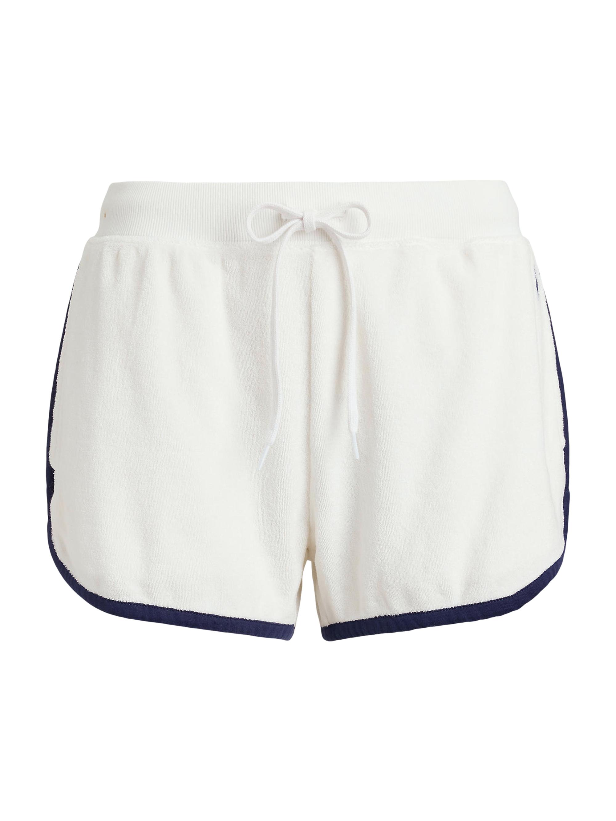 Polo Ralph Lauren Women's Contrast-Trimmed Terry Cotton-Blend Shorts - White