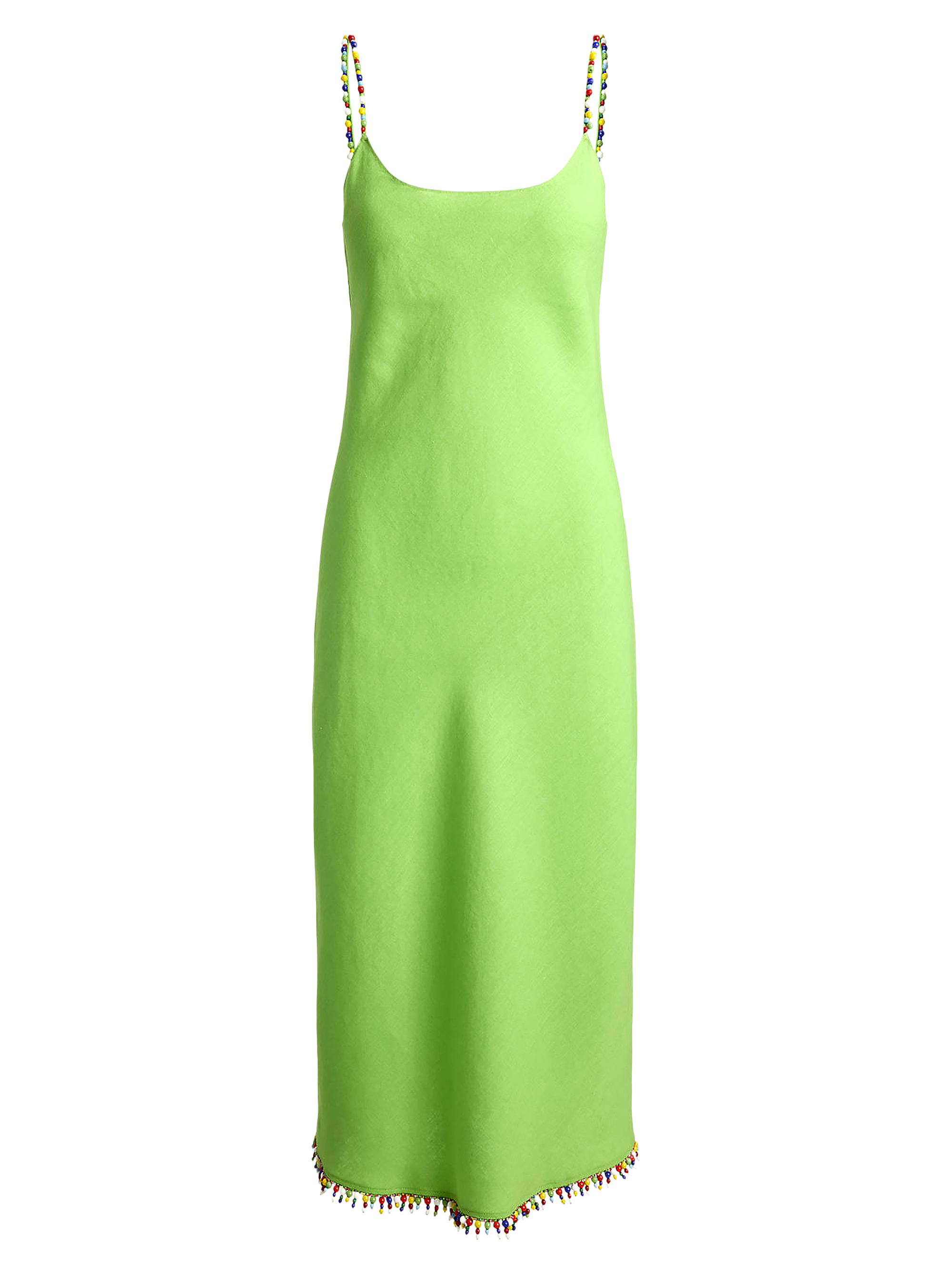 Polo Ralph Lauren Women's Beaded Linen Midi-Slipdress - Riviera Green