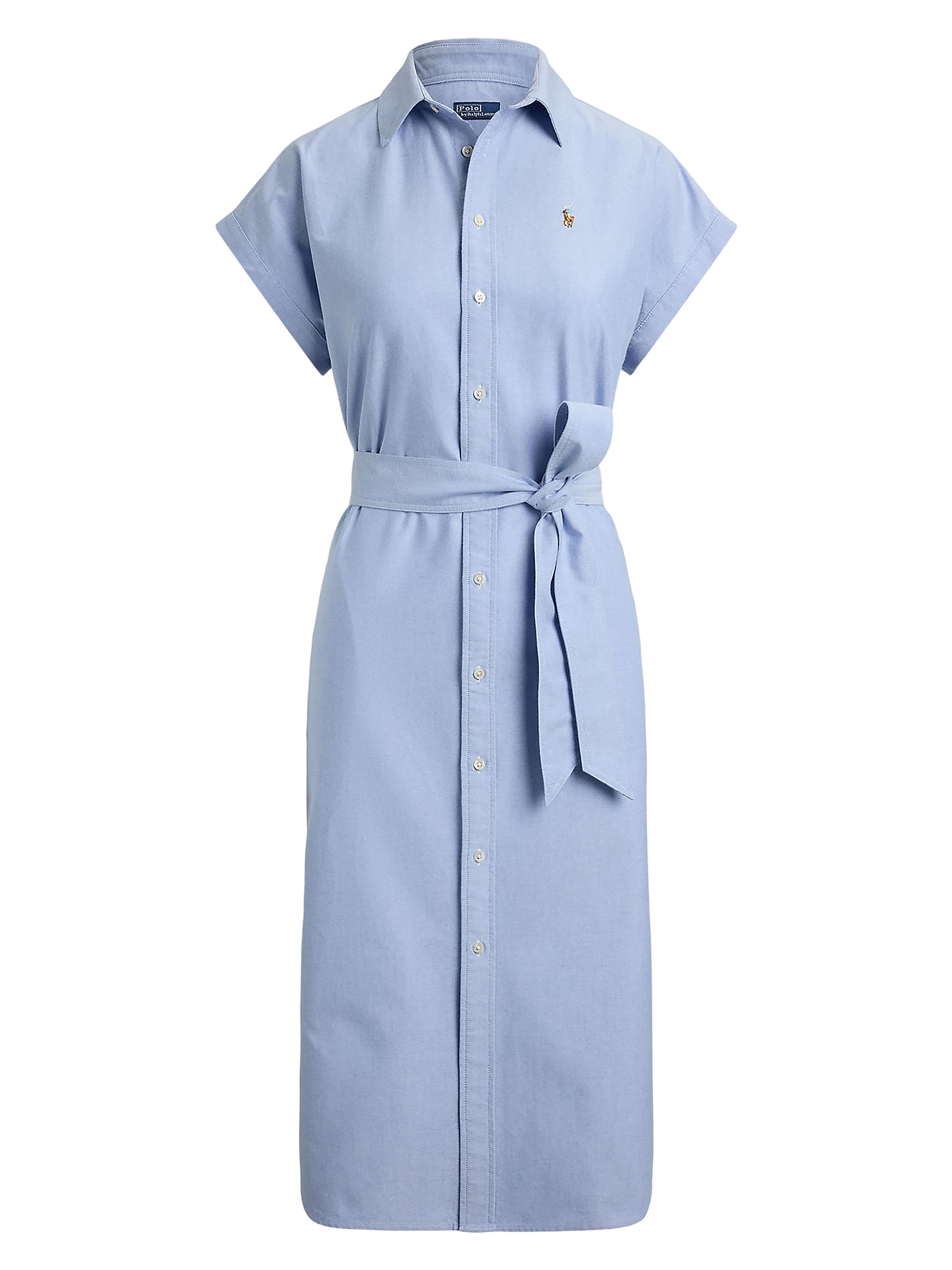 Polo Ralph Lauren Women's Tie-Waist Cotton Oxford Shirtdress - Blue