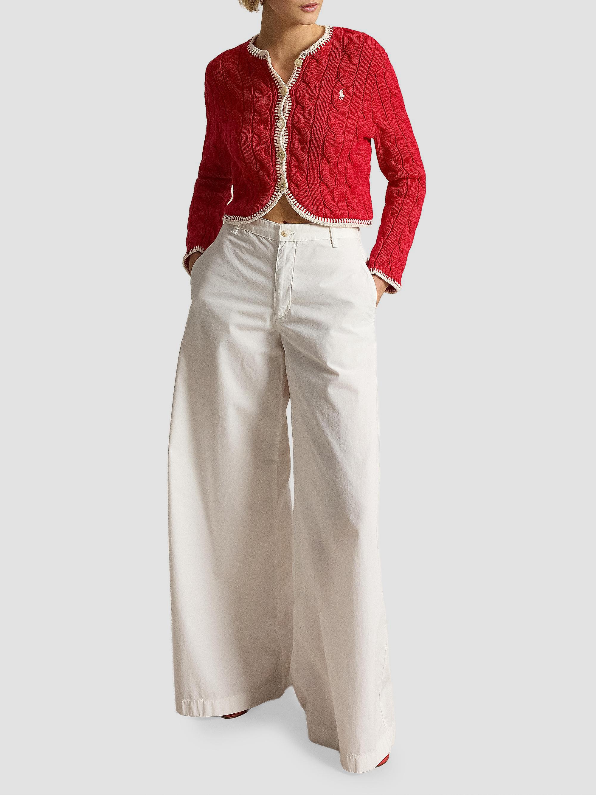 Polo Ralph Lauren Cable-Knit Stretch-Cotton Crop Cardigan | Saks
