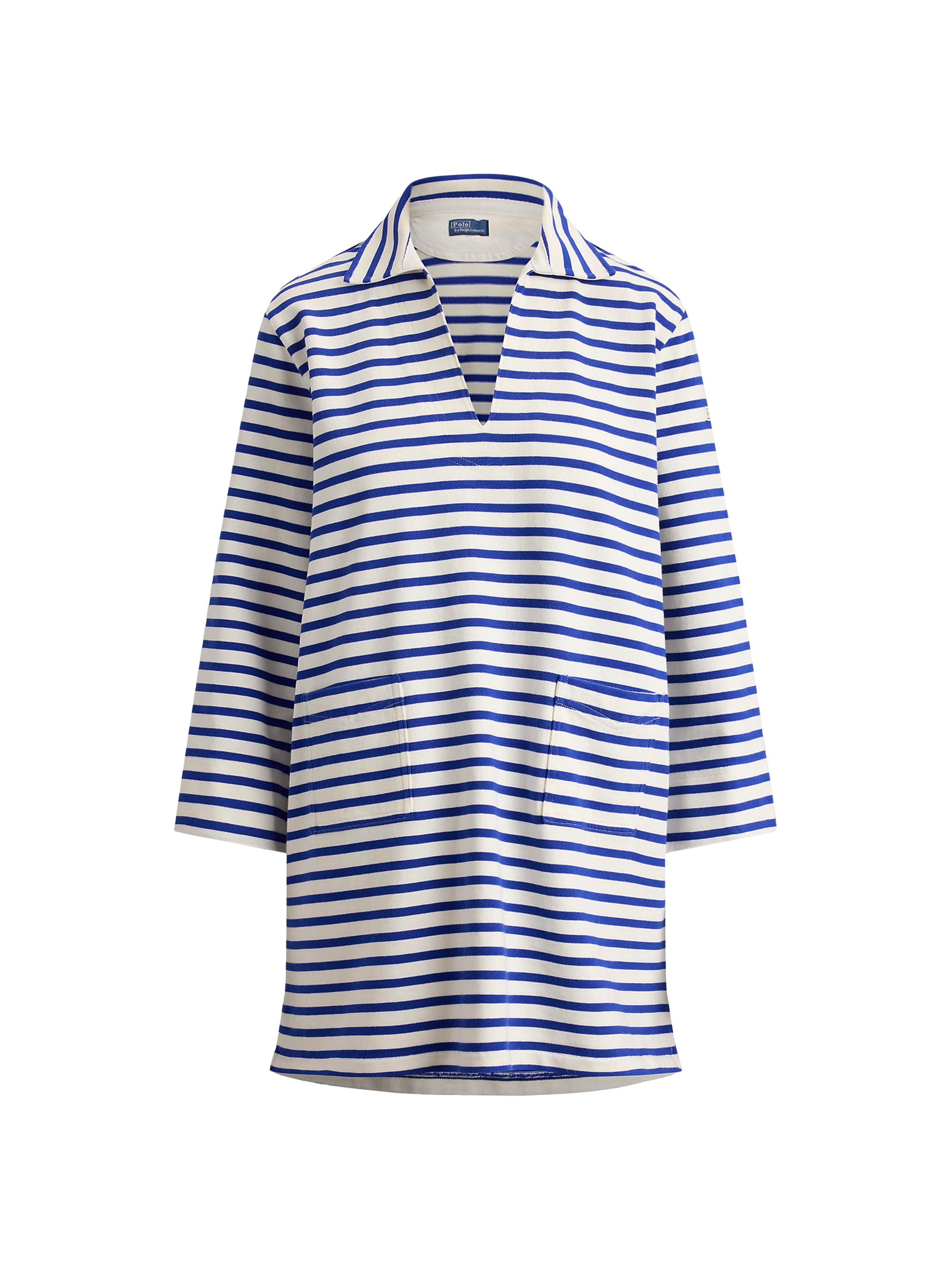 Polo Ralph Lauren Women's Striped Cotton Mini-Shirtdress - Deckwash White
