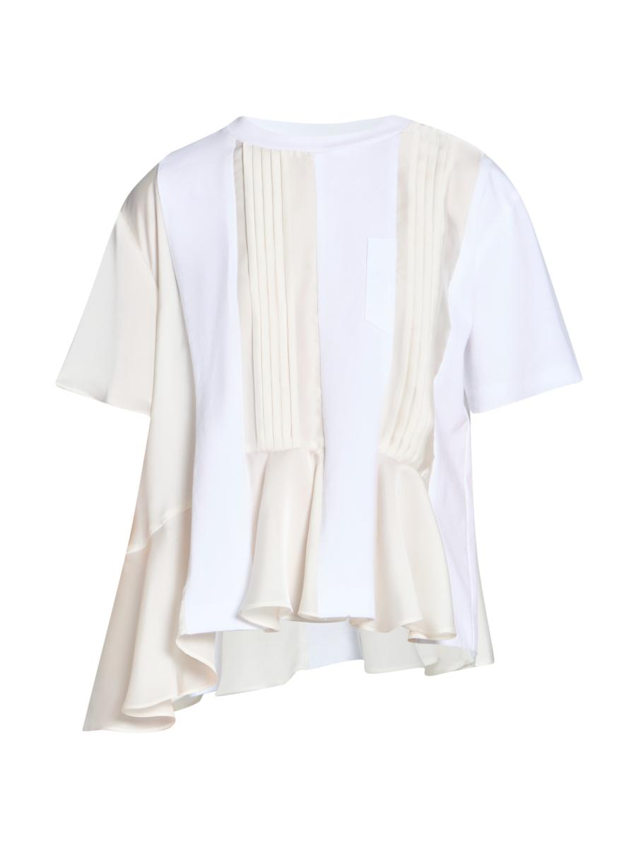 sacai Satin Cotton Jersey T-Shirt | Saks Fifth Avenue