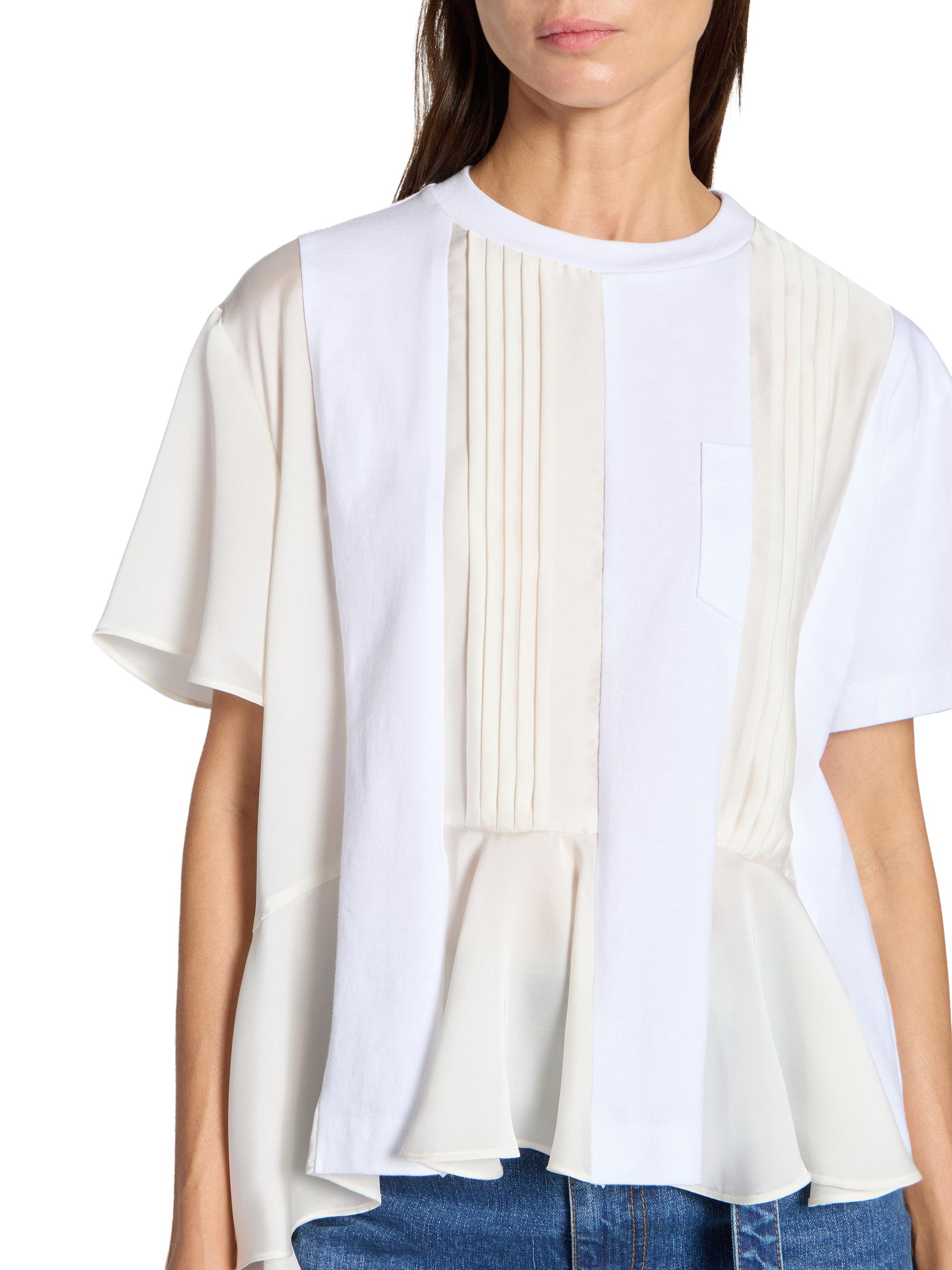 【2026SS完売品】sacai Cotton Jersey T-Shirt Sacai Satin Cotton Jersey T-Shirt | Saks Fifth Avenue