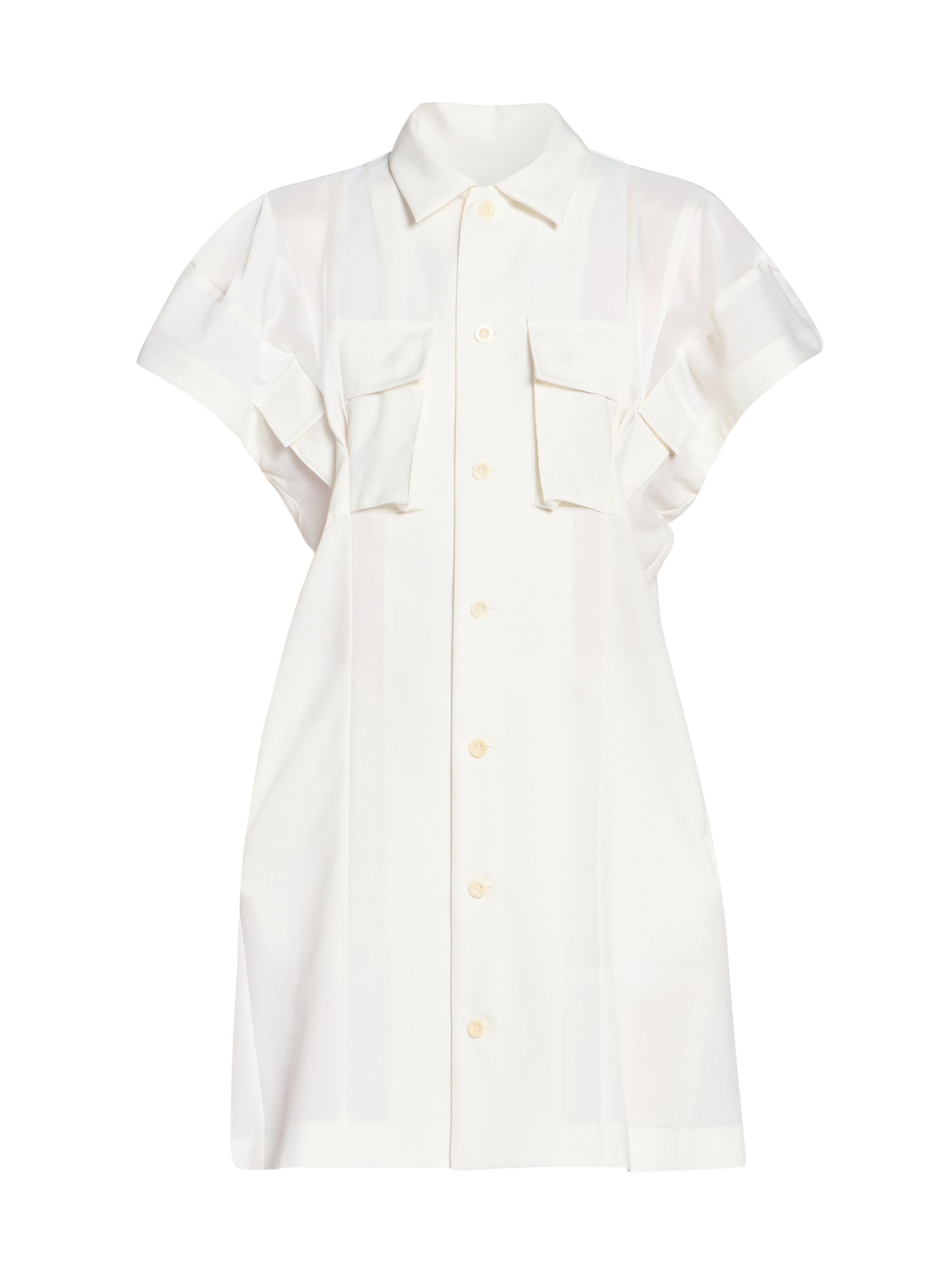 Sacai Women's Wool Suiting Shirtdress - Off White