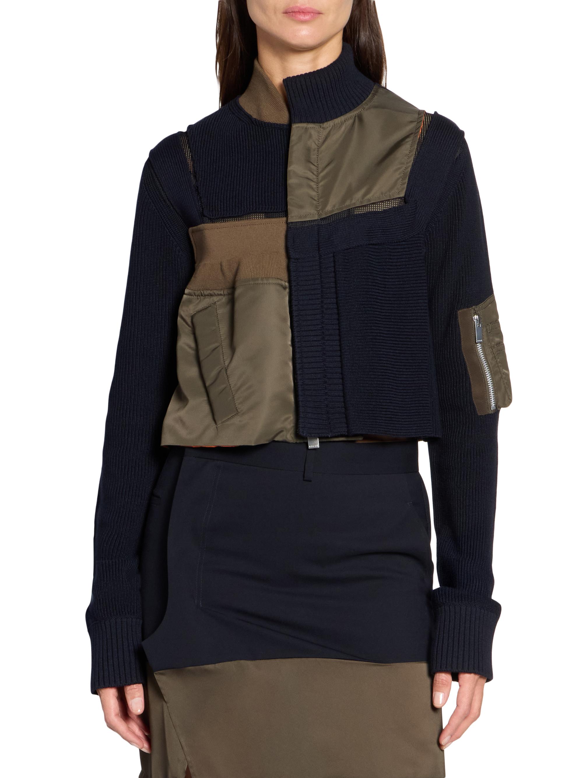 sacai Cotton-Nylon Knit Blouson Jacket | Saks Fifth Avenue