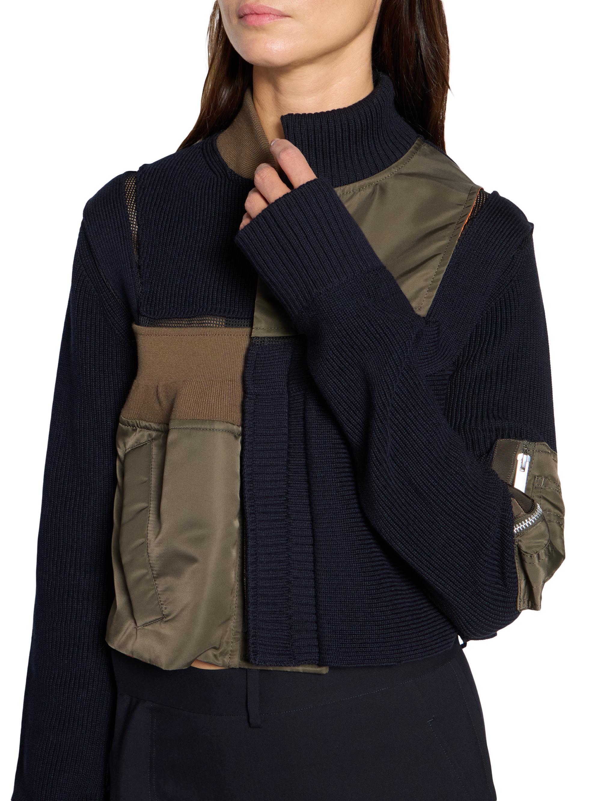 sacai Cotton-Nylon Knit Blouson Jacket | Saks Fifth Avenue