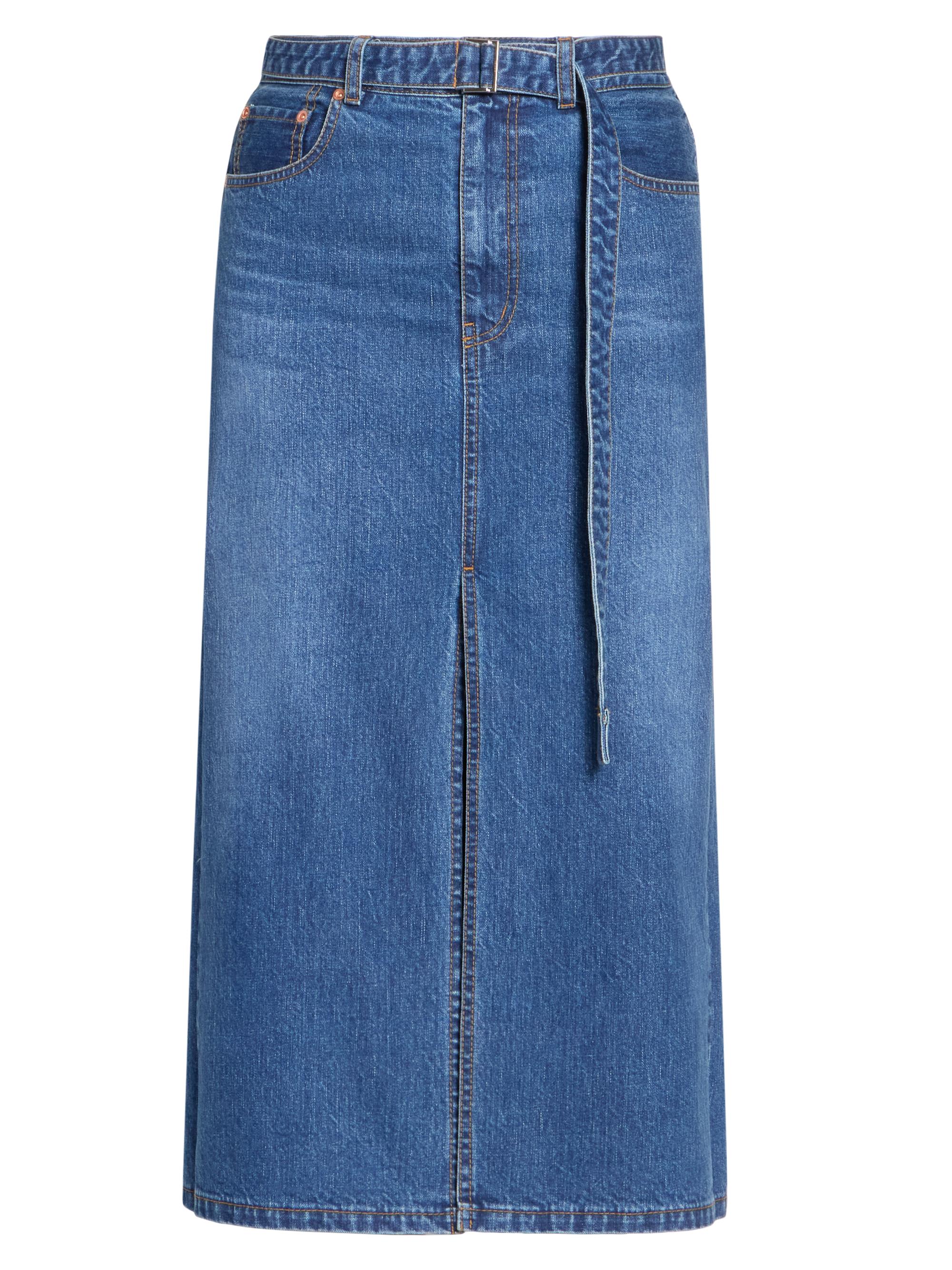 Sacai Women's Denim Hybrid Midi-Skirt - Blue