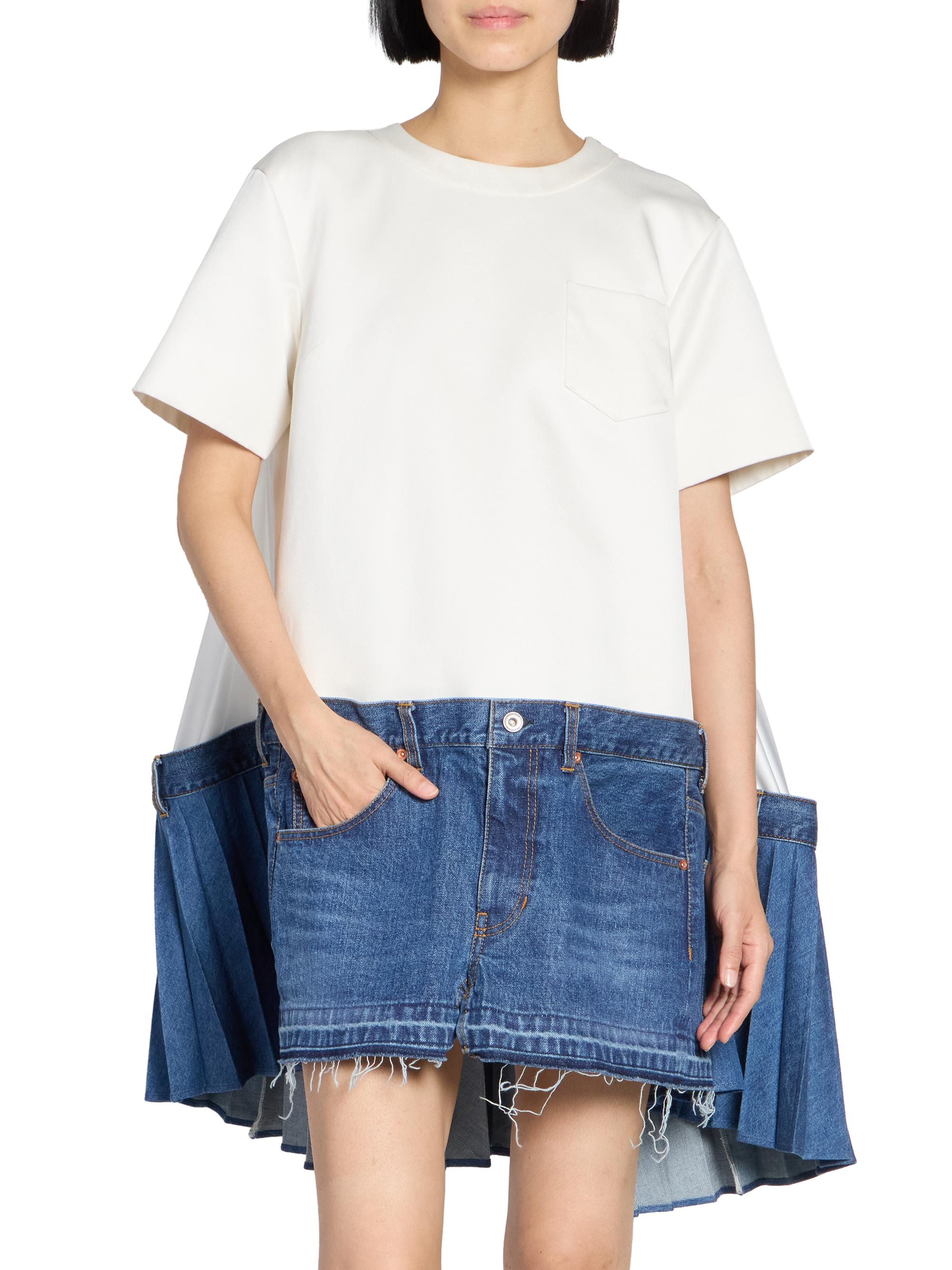 Sacai T-Shirt Spliced Denim Minidress | Saks Fifth Avenue