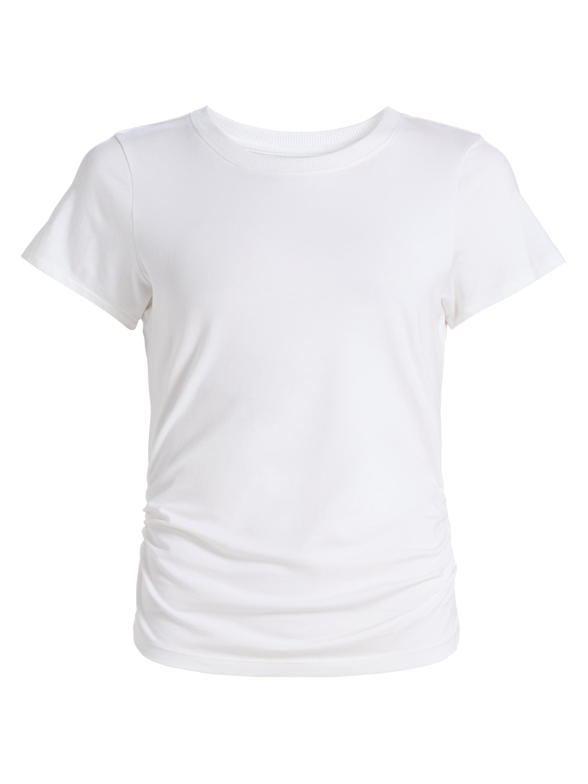Ramy Brook Women's Kate Ruched Cotton-Blend T-Shirt - White