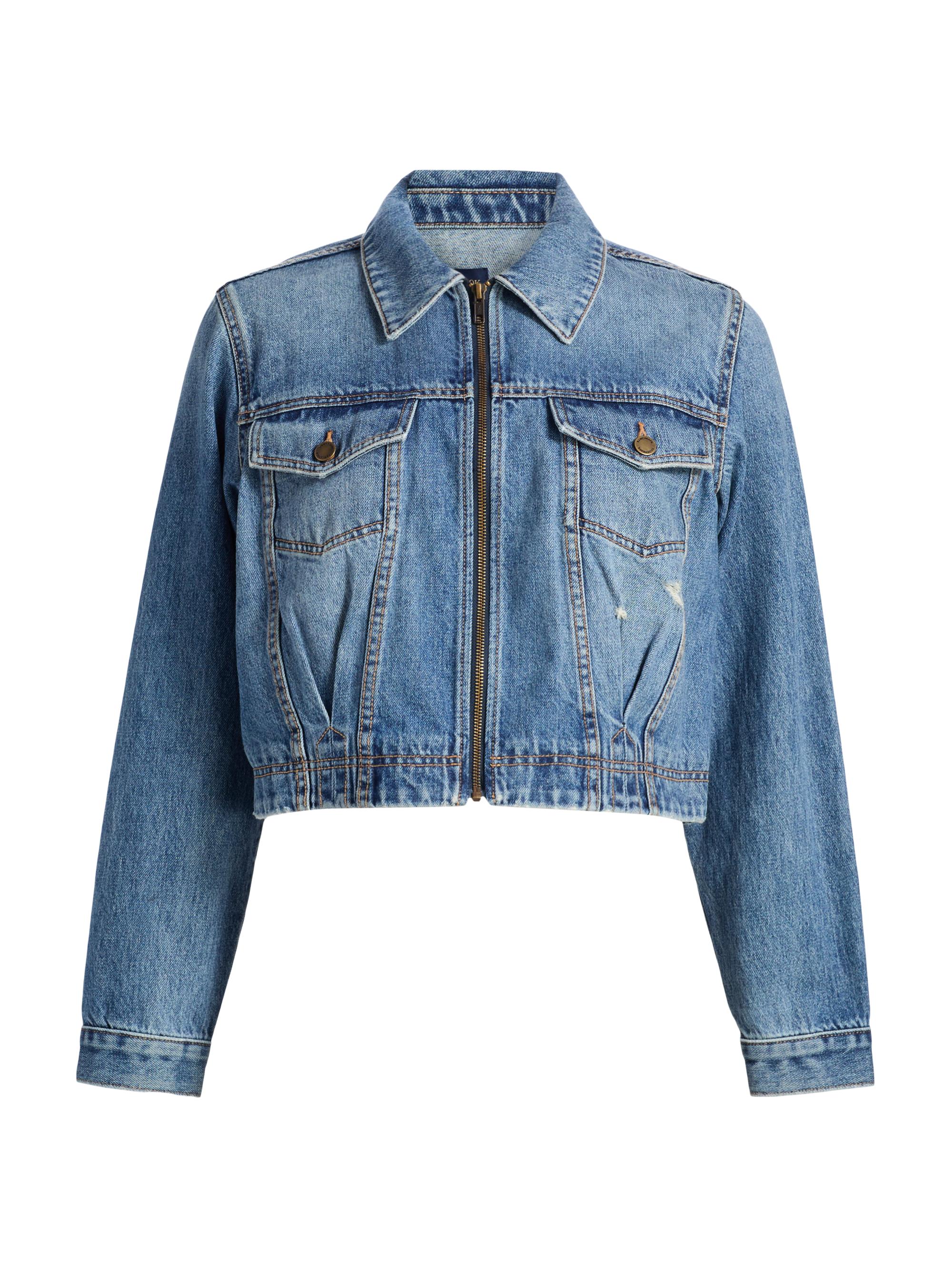 PatBO Braided Denim Cropped Jacket | Saks Fifth Avenue