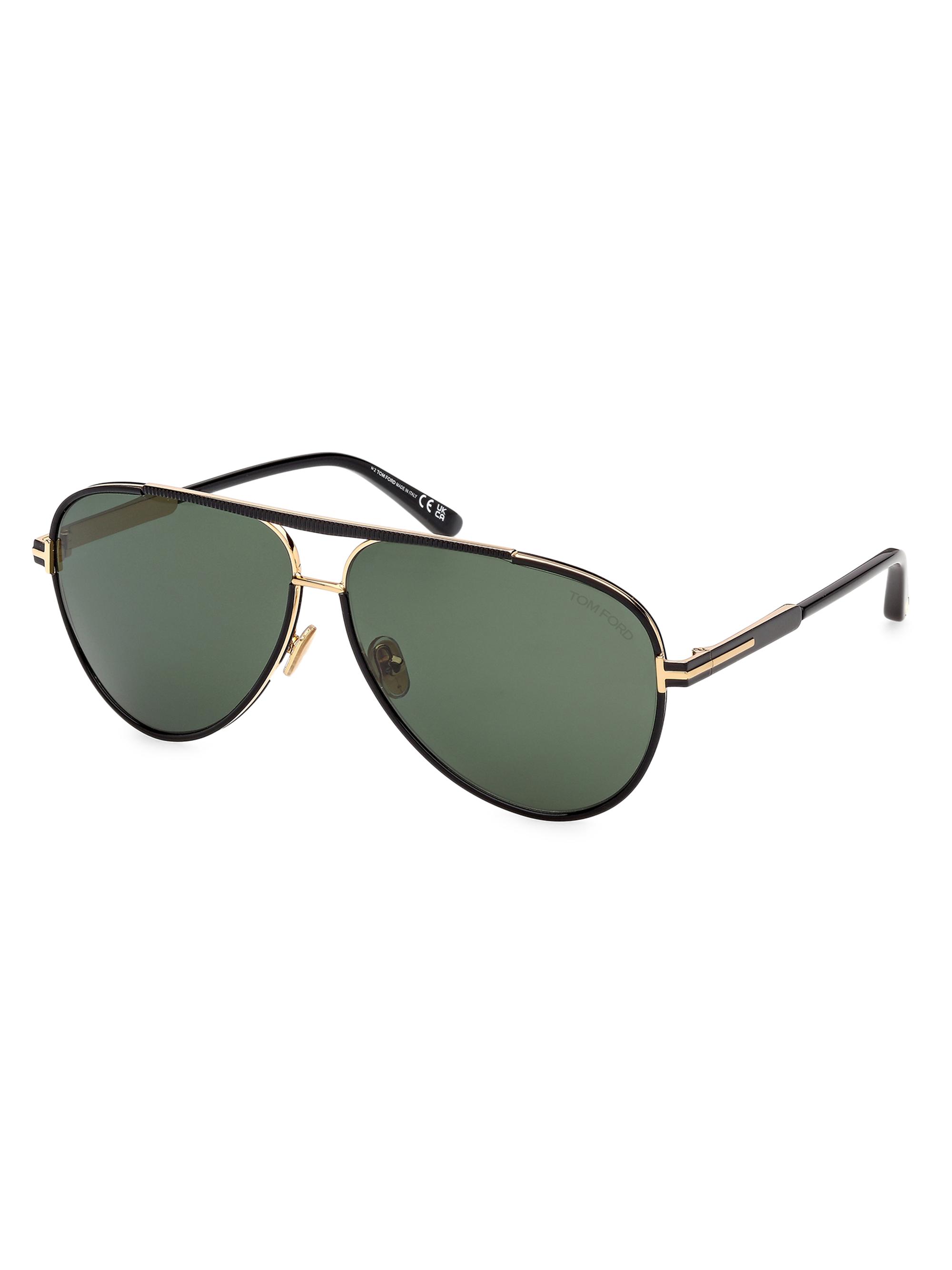TOM FORD Women's Rupert 63MM Aviator Sunglasses - Black Green