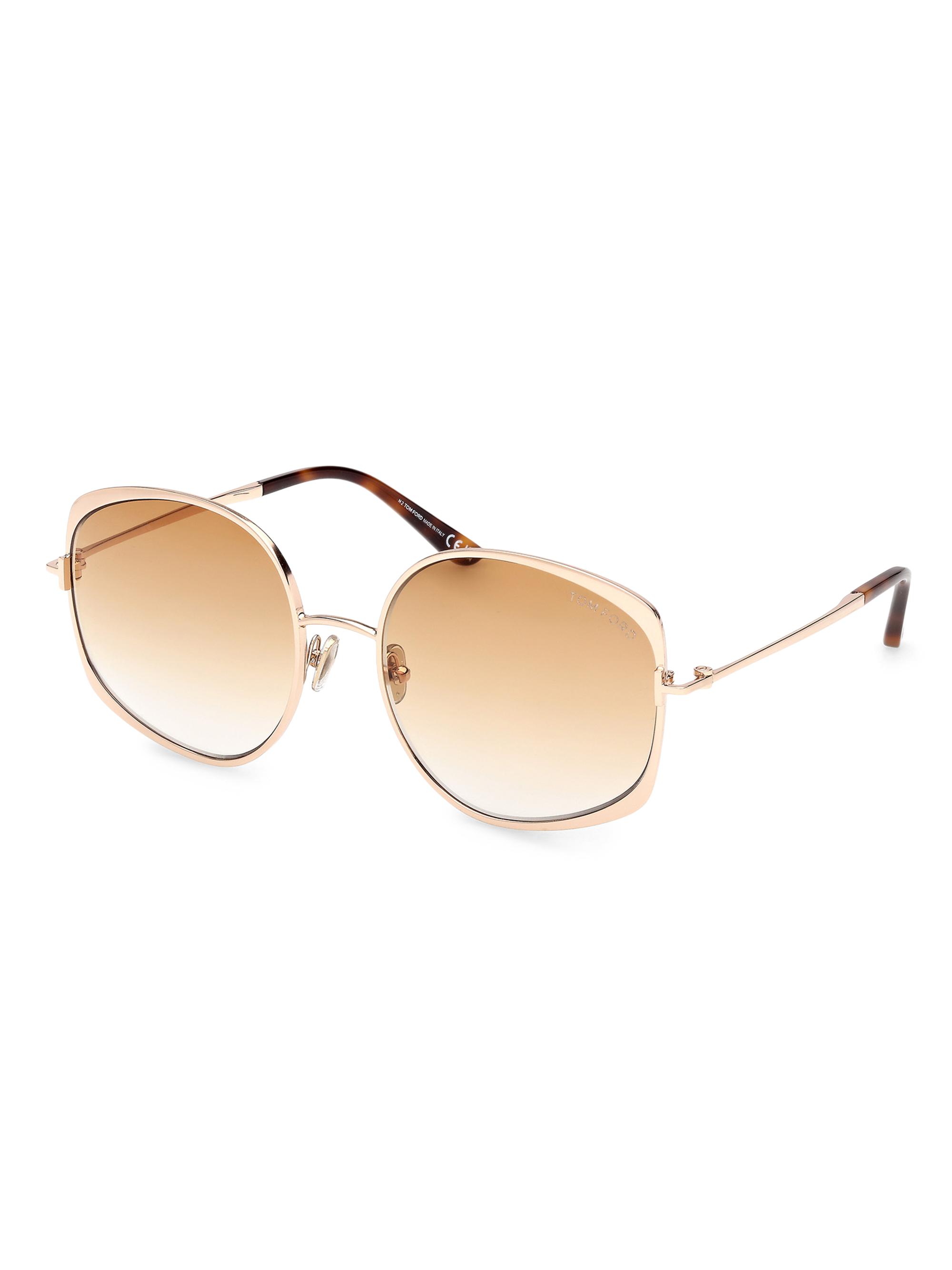 TOM FORD Women's Abbey 58MM Geometric Sunglasses - Gold