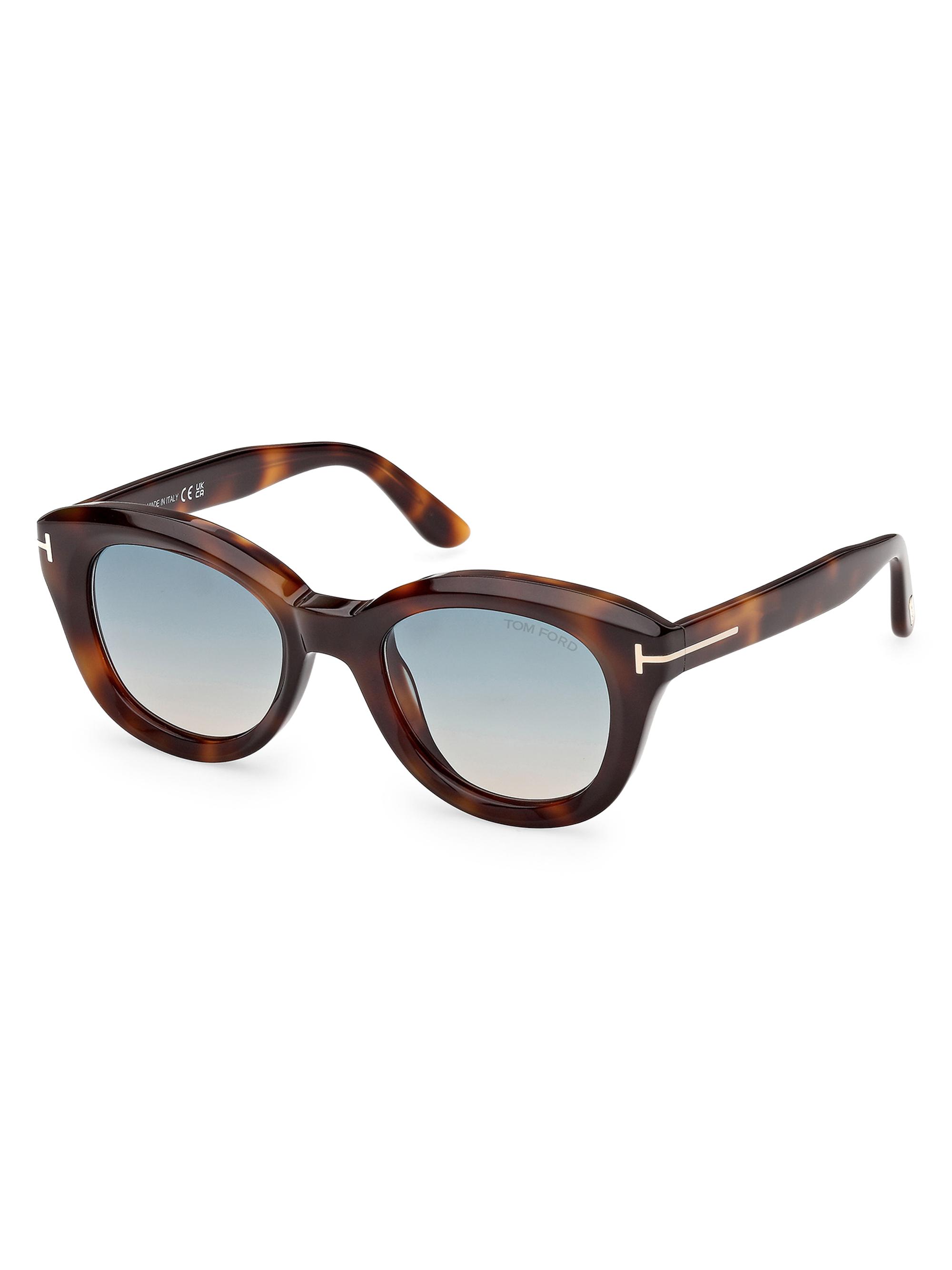 TOM FORD Women's Nika 49MM Oval Sunglasses - Brown Turquoise