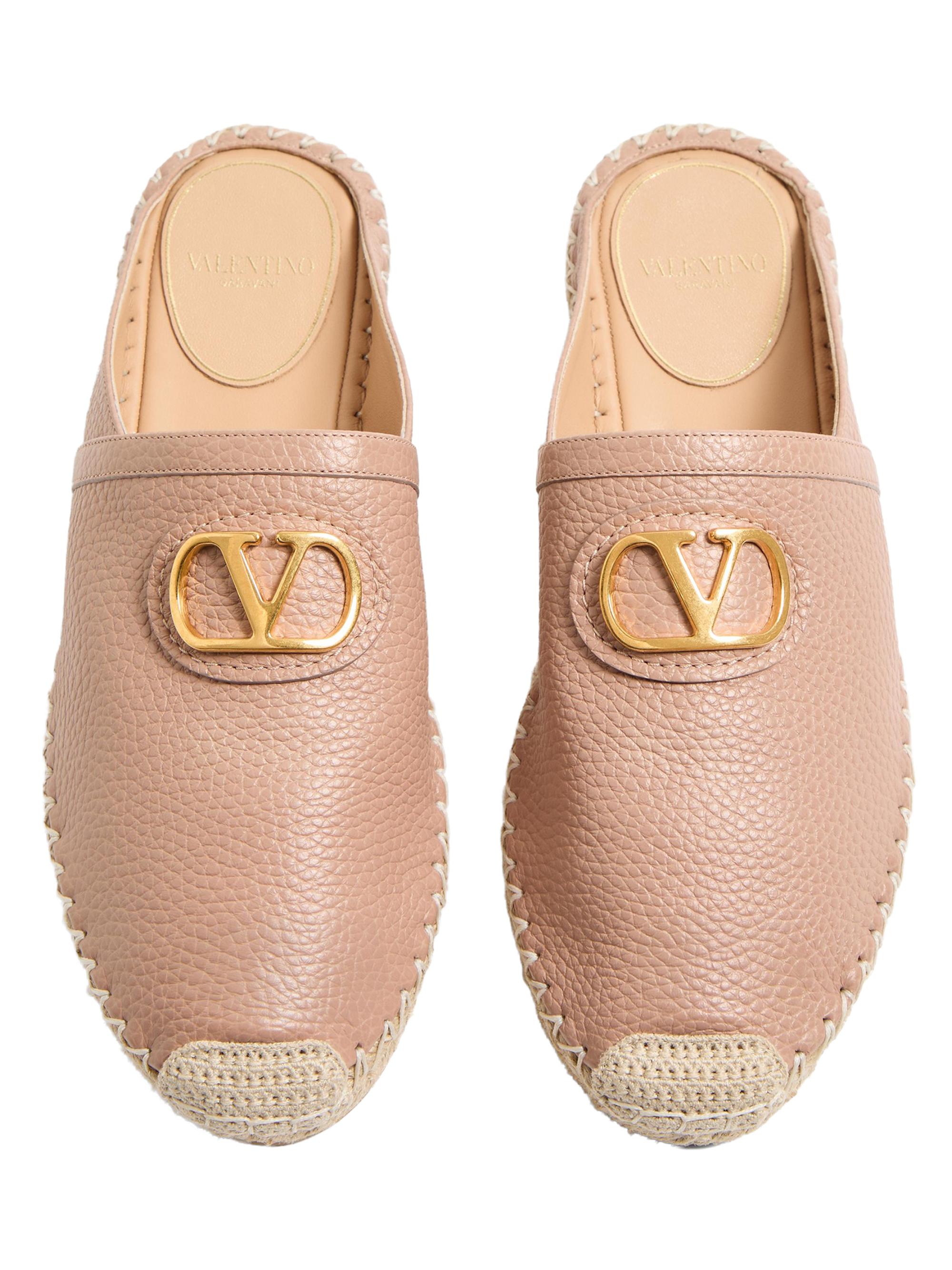Valentino Garavani VLogo Signature Mules in Grainy Calfskin 25MM