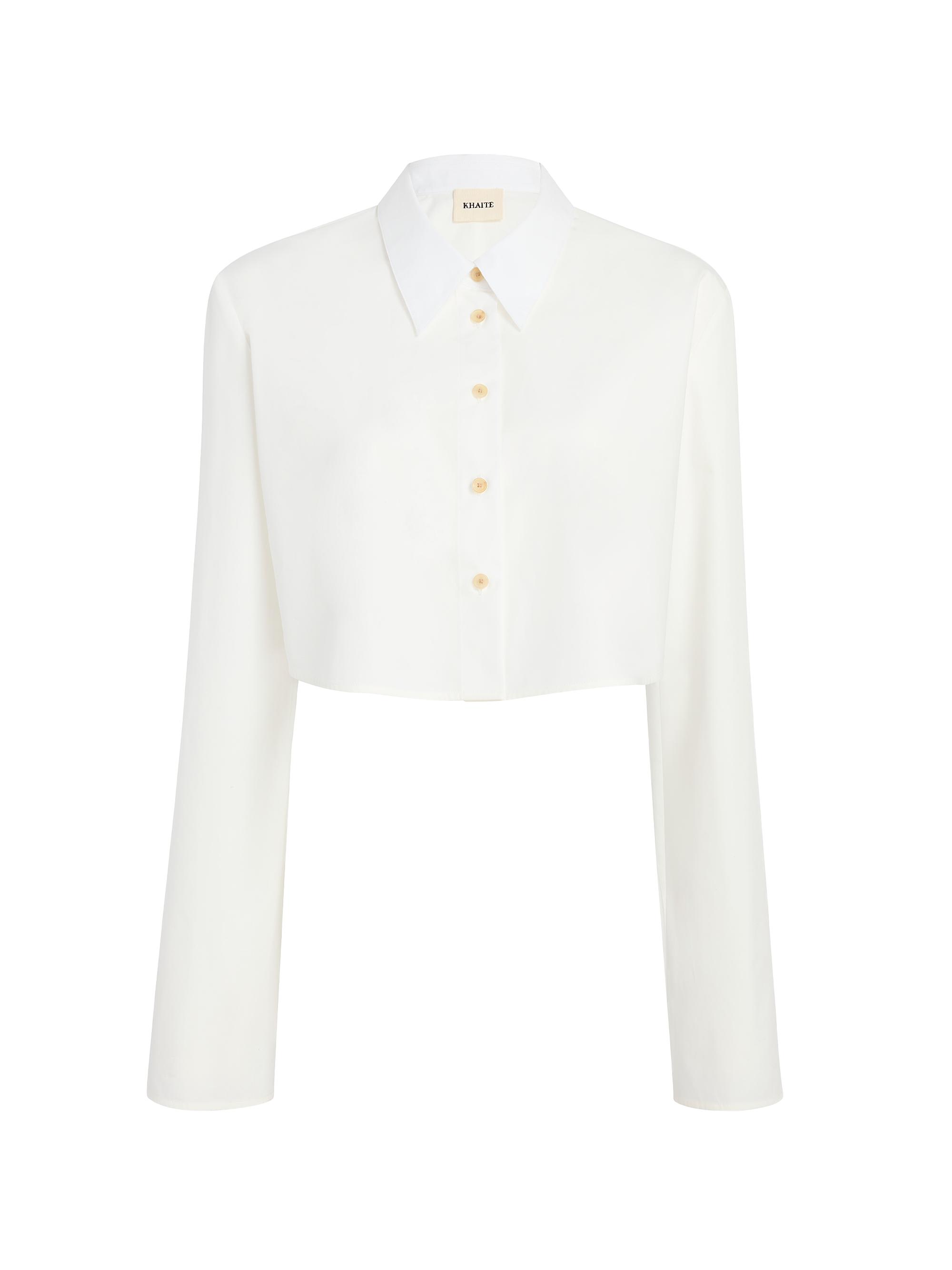 Khaite Women's Fritz Cotton Boxy Shirt - Chalk