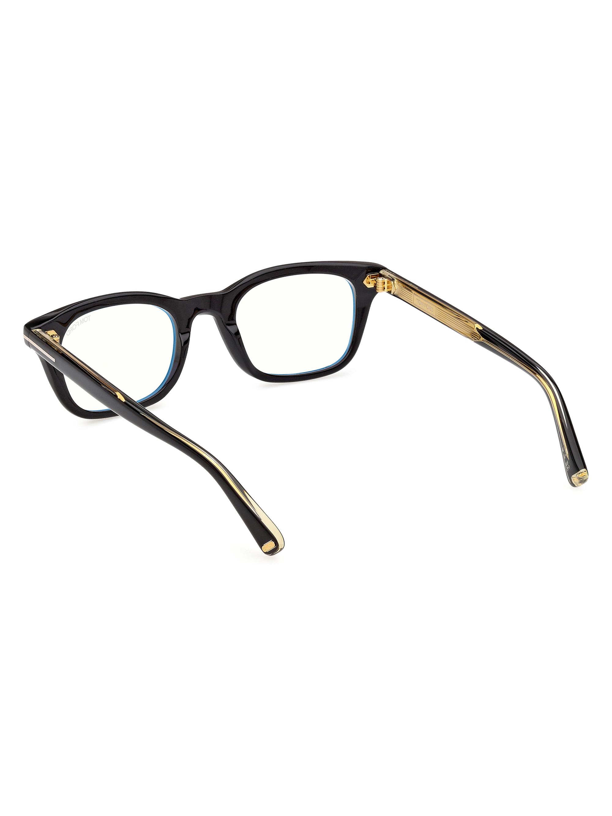 TOM FORD Men's 50MM Blue Block Rectangular Eyeglasses - Black | Thumbnail 4