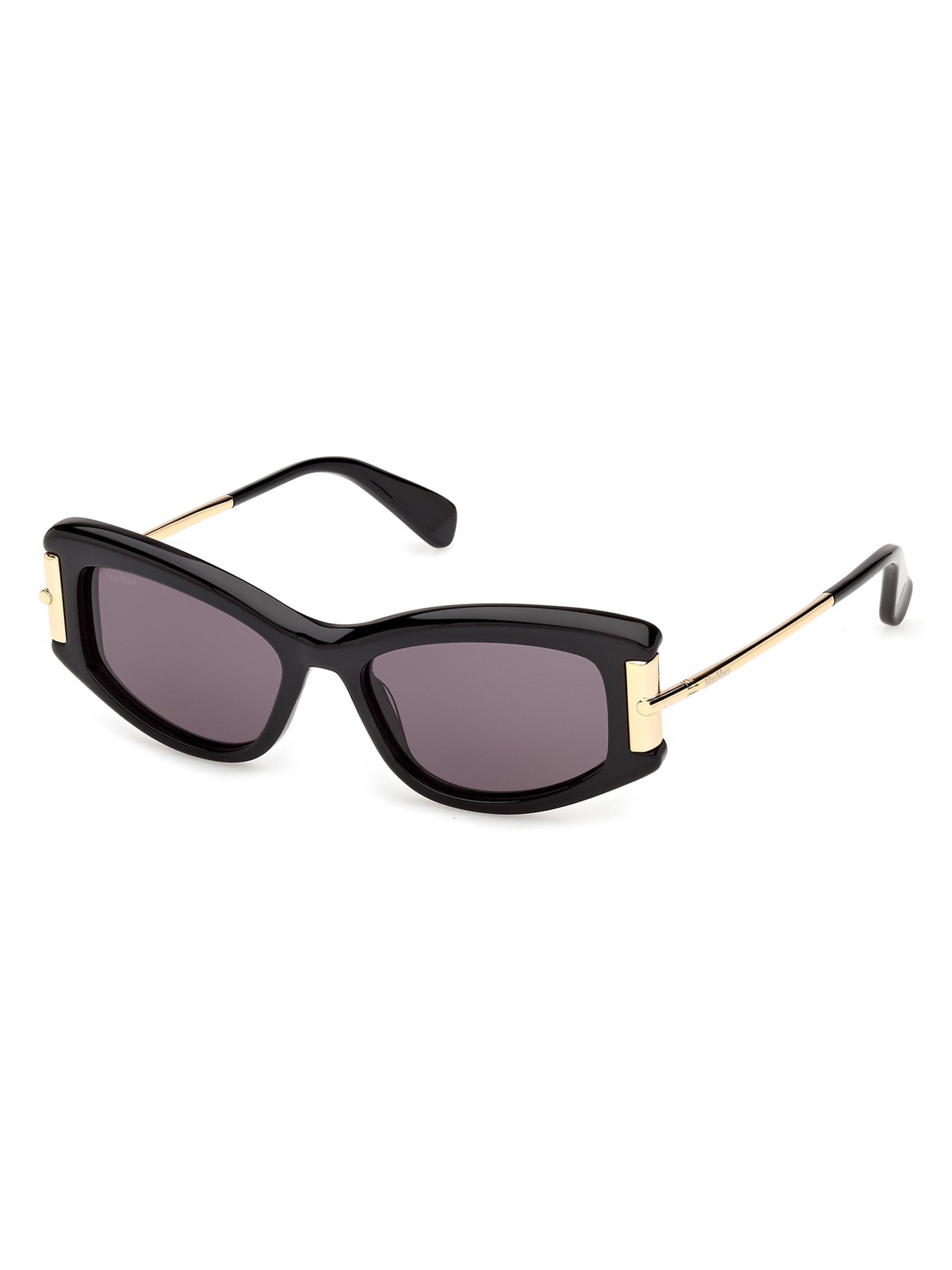 Max Mara Women's 52MM Rectangular Sunglasses - Gold Black
