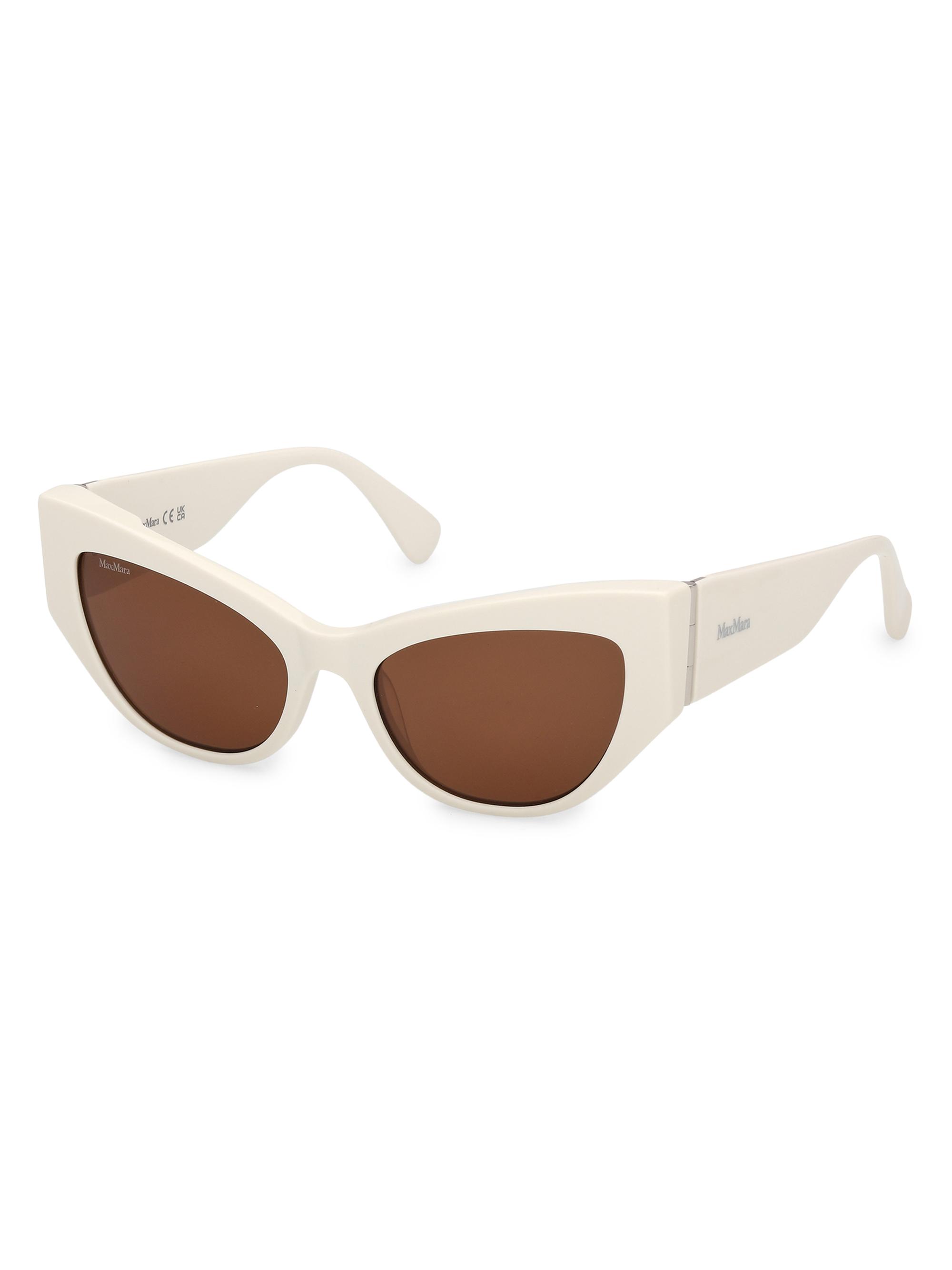Max Mara Women's 54MM Cat-Eye Sunglasses - White Brown