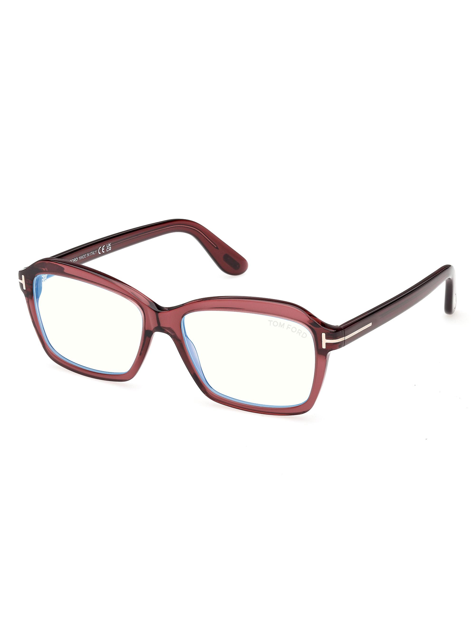 TOM FORD Women's 54MM Blue Block Rectangular Sunglasses - Bordeaux