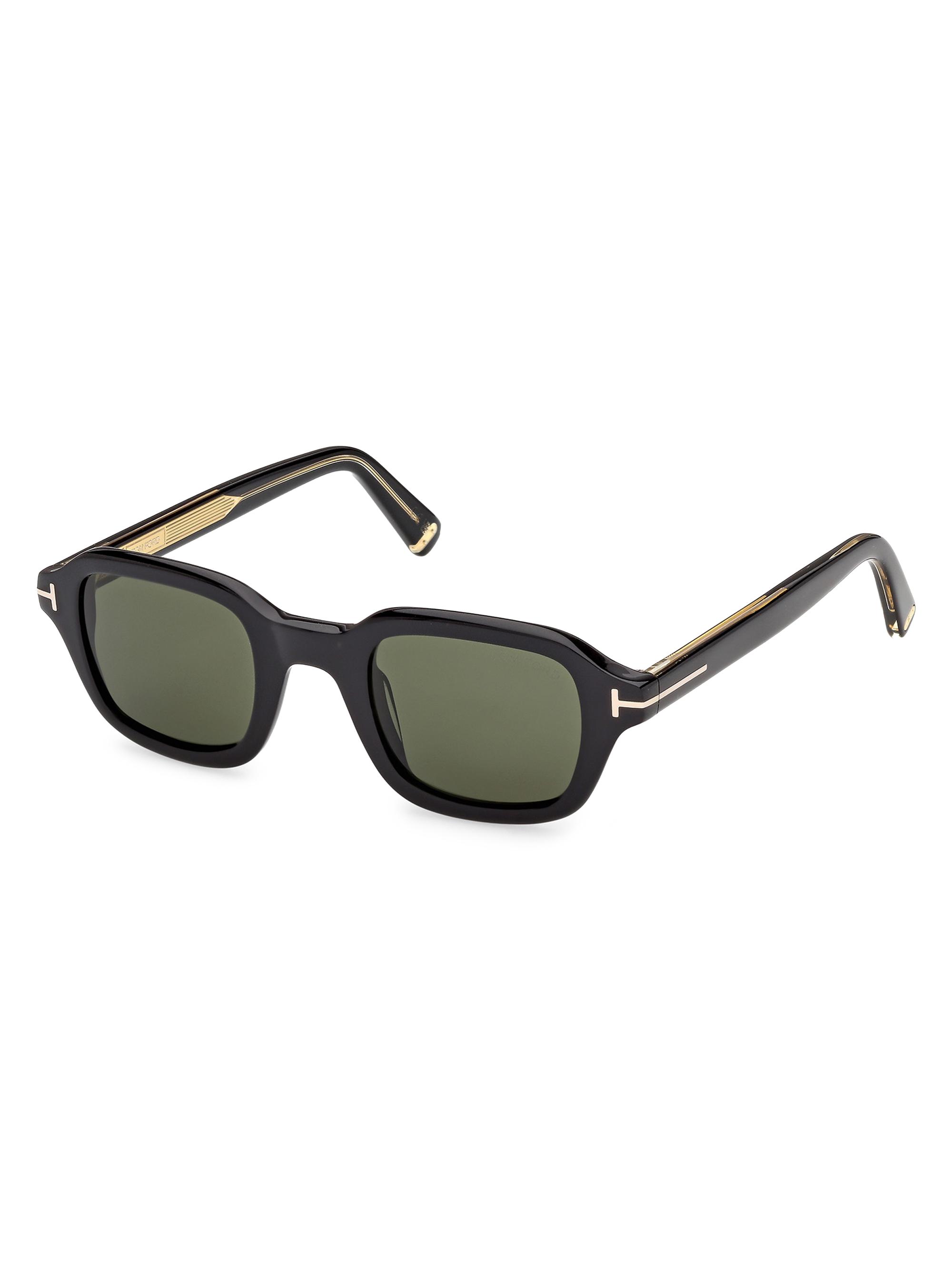 TOM FORD Men's  Icon 46MM Square Sunglasses - Black Green