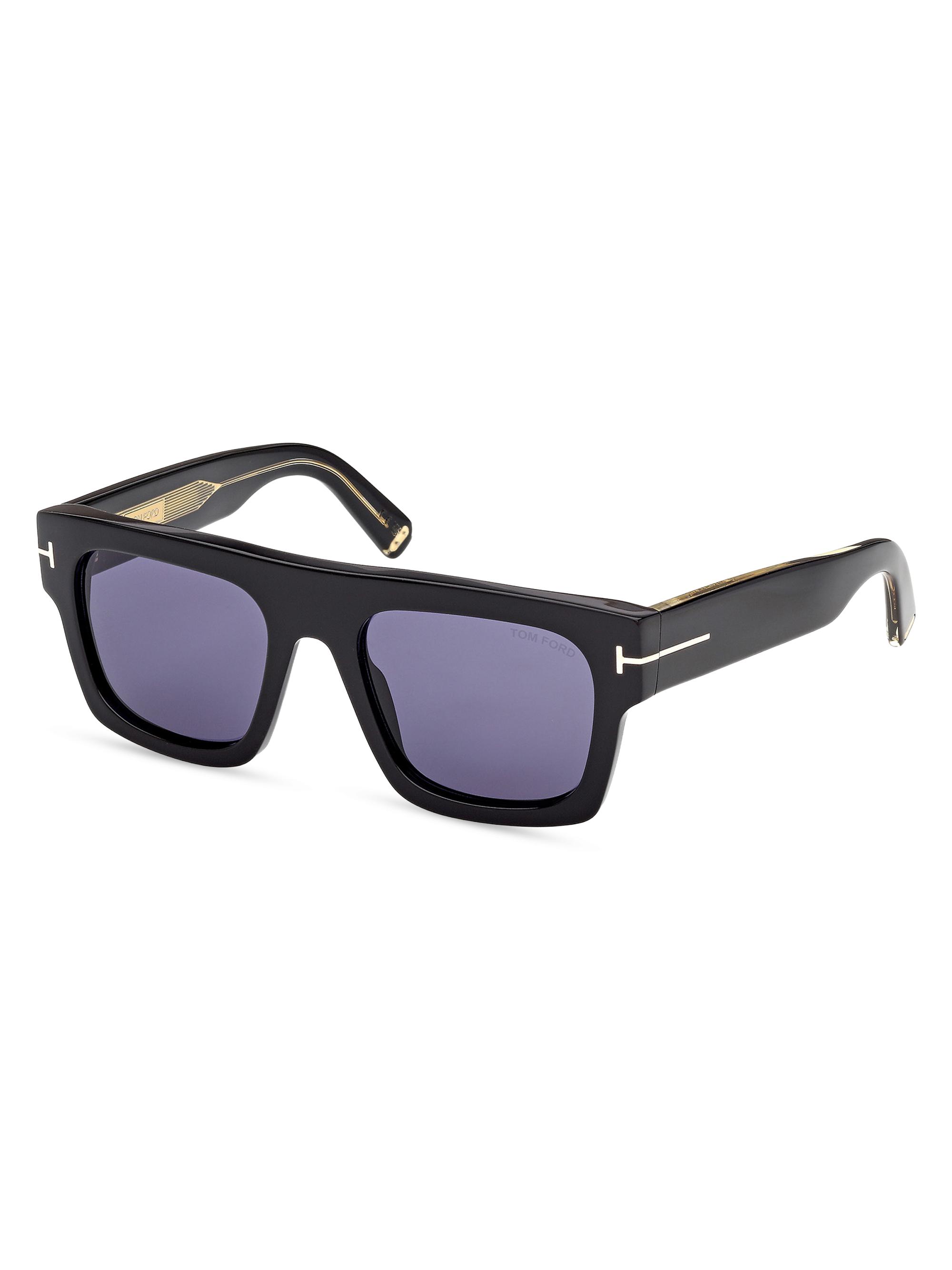 TOM FORD Men's 55MM Square Sunglasses - Black Purple