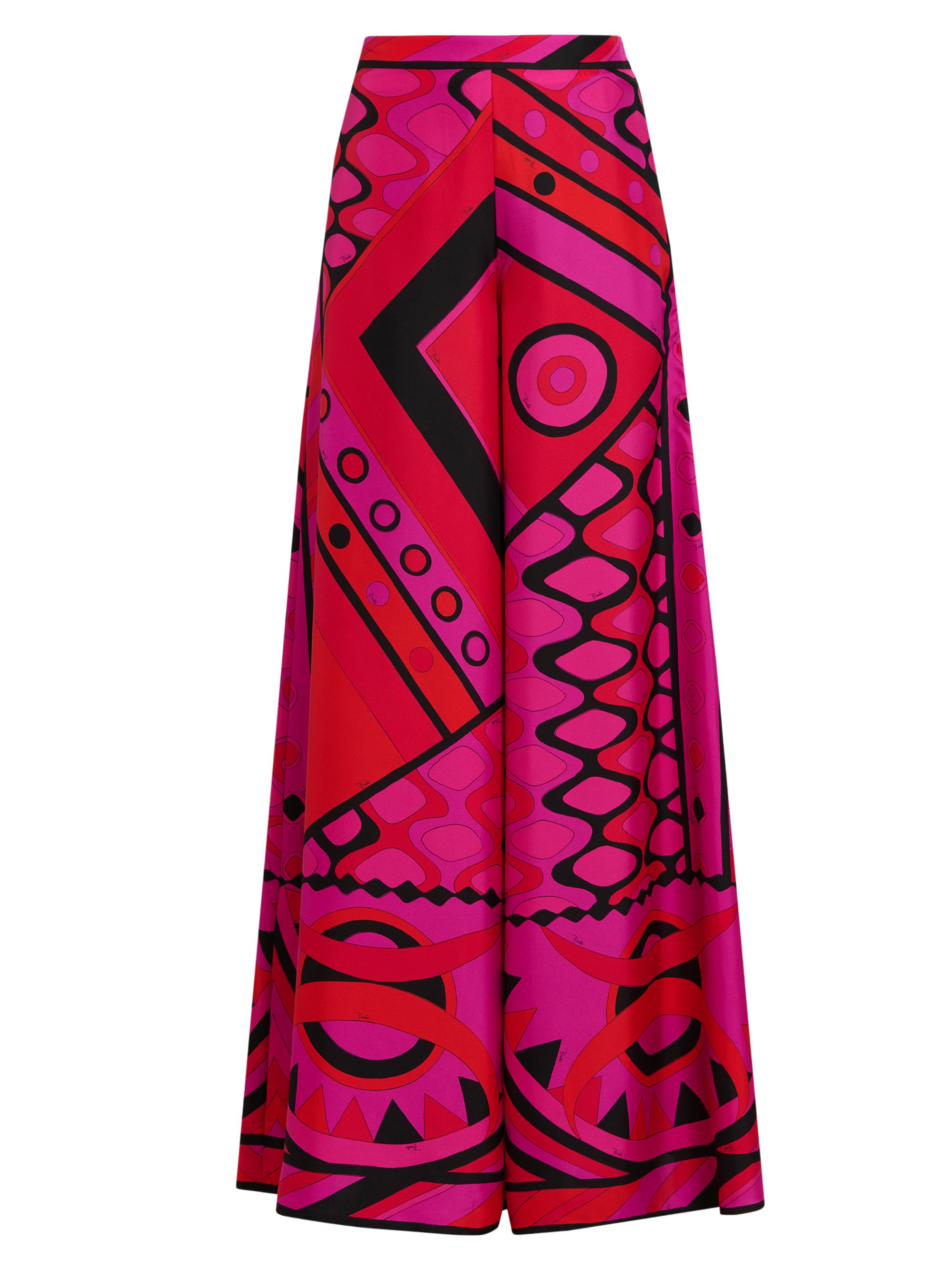 Pucci Women's L'Alba Silk Twill Palazzo Pants - Fuchsia Black