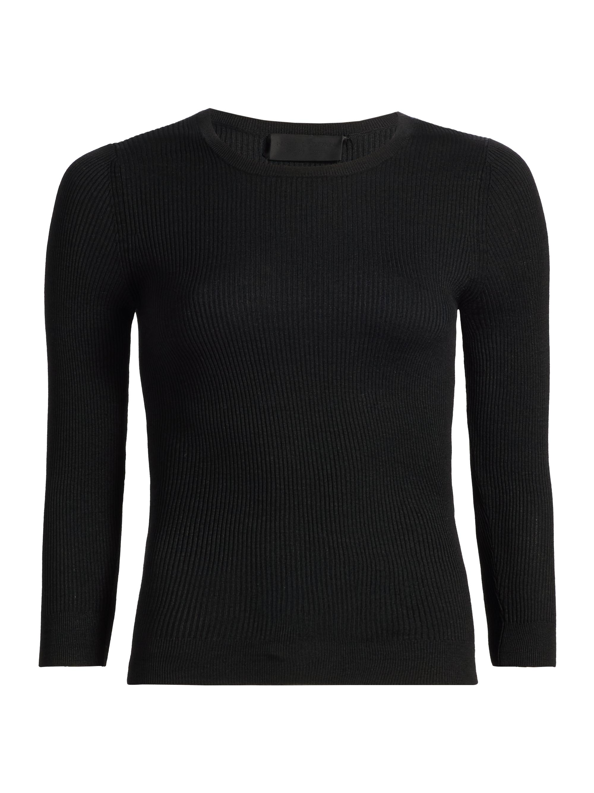 Nili Lotan Women's Bijana Rib-Knit Silk Sweater - Black