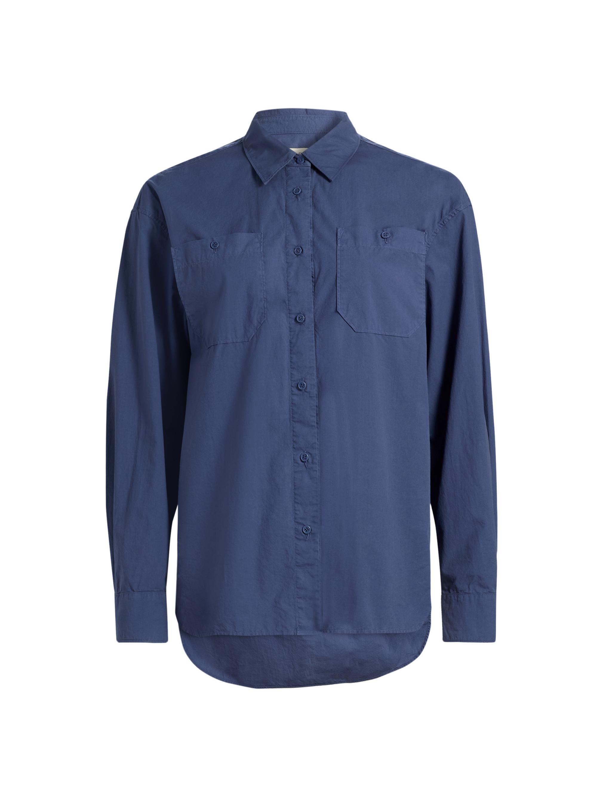 Nili Lotan Women's Onora Cotton Shirt - French Navy