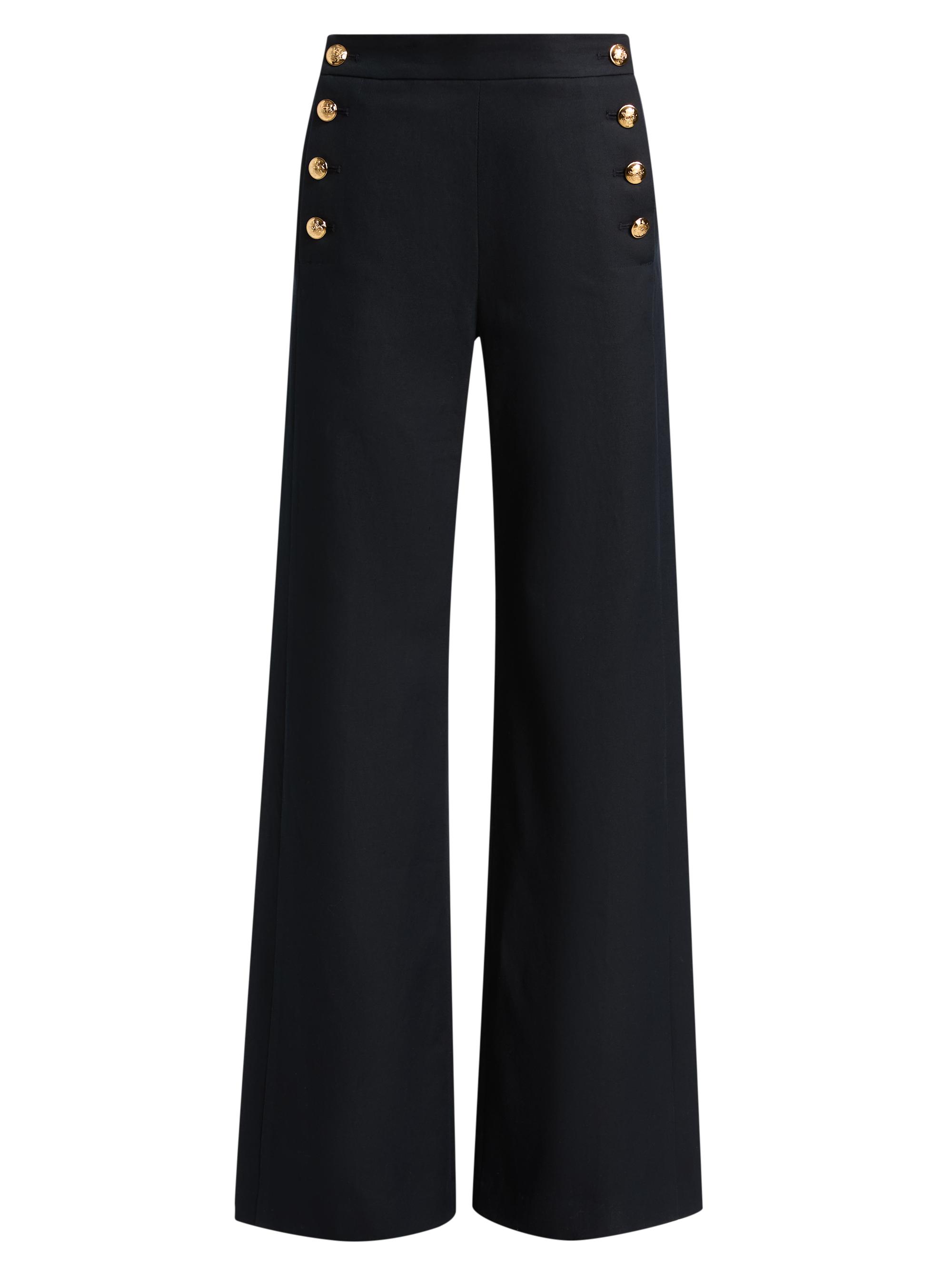 Nili Lotan Women's Reed Cotton-Linen Sailor Pants - Midnight