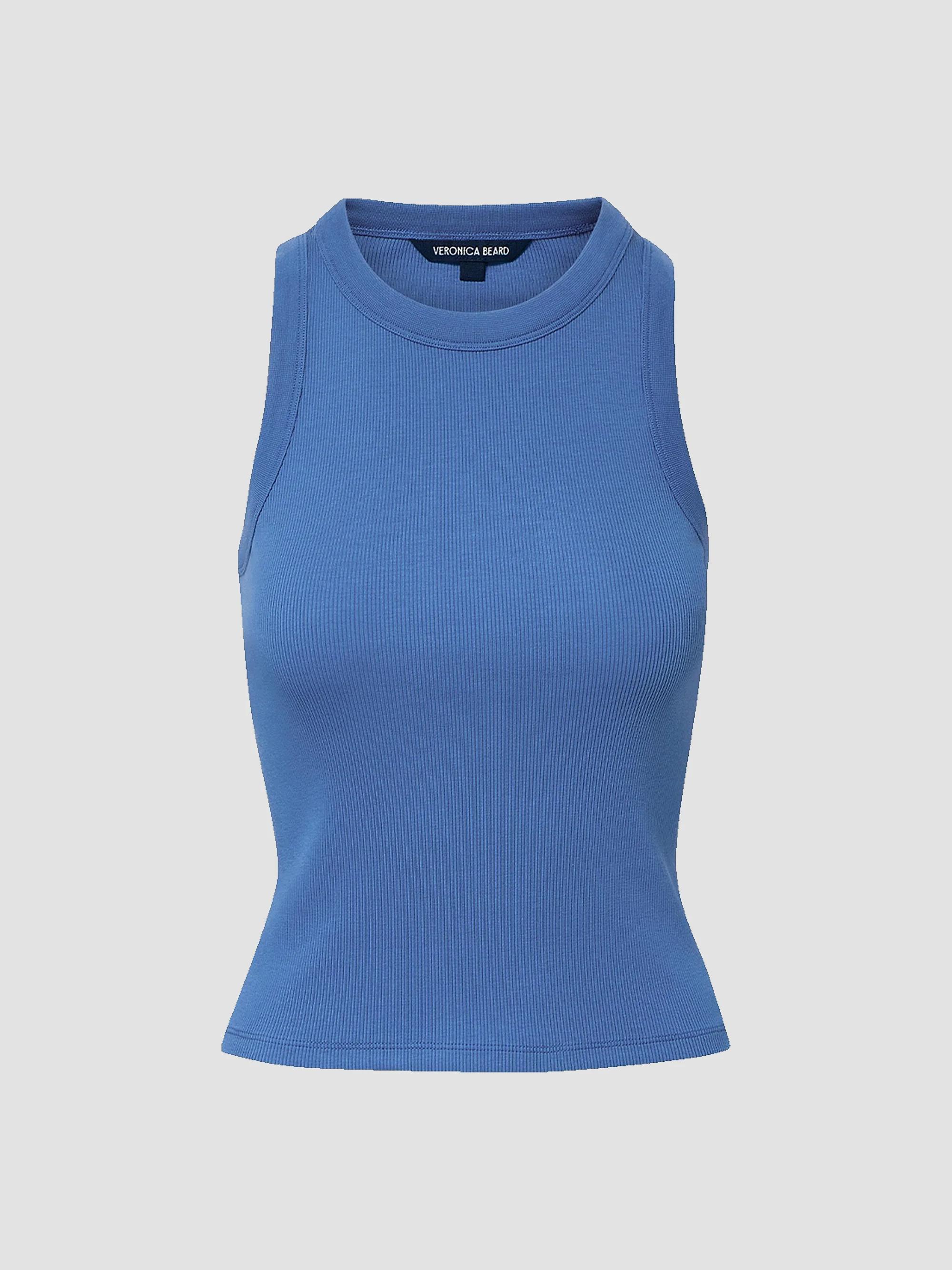 Veronica Beard Women's Jordyn Crop Tank - Blue Coast - Size XL