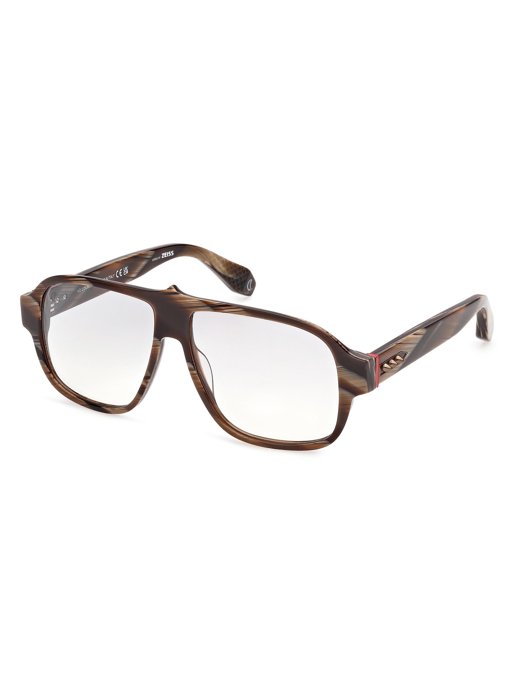 Christian Louboutin Men's 59MM Aviator Glasses - Brown | Thumbnail 6