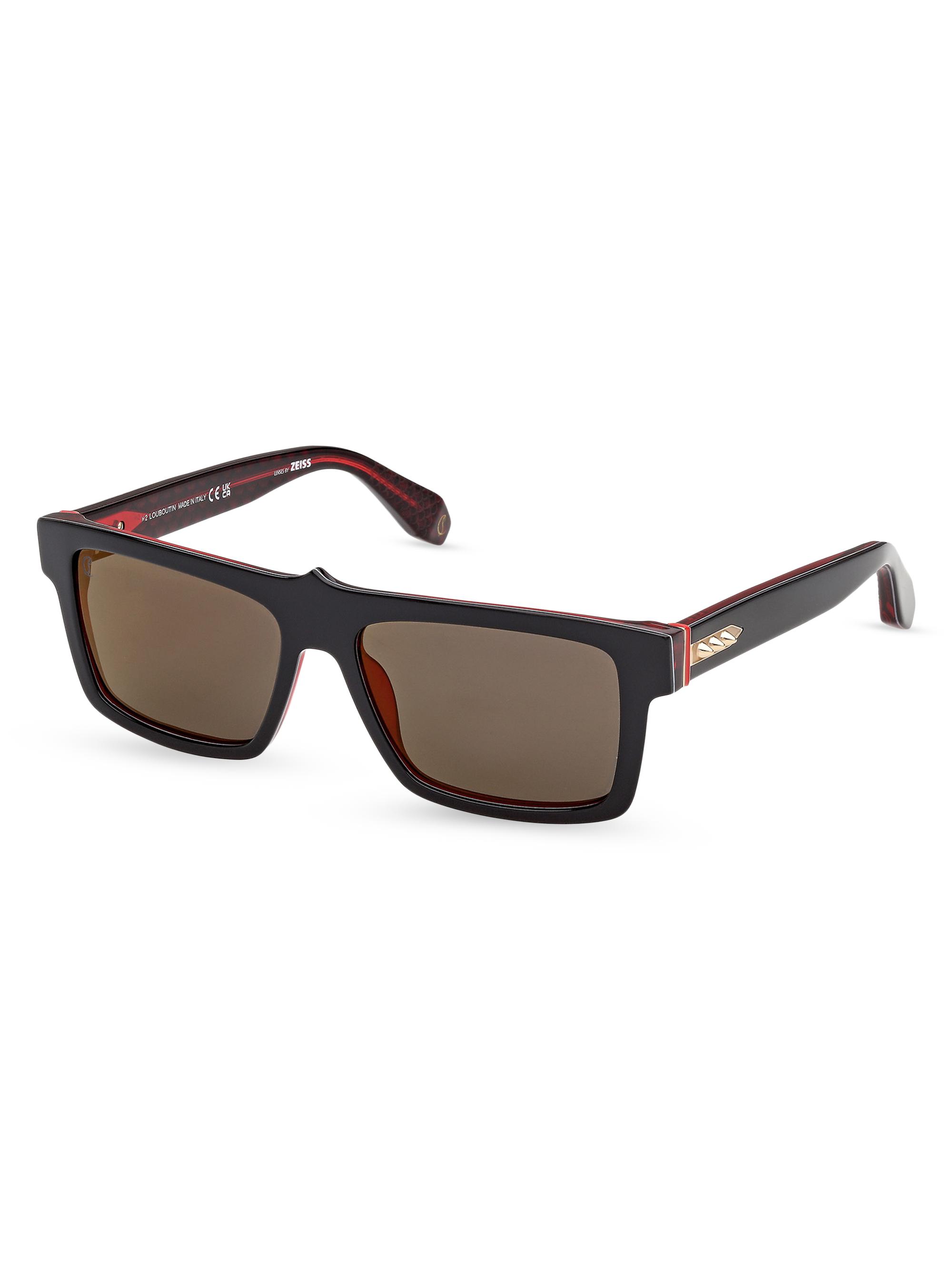 Christian Louboutin Men's 55MM Rectangular Sunglasses - Red Grey