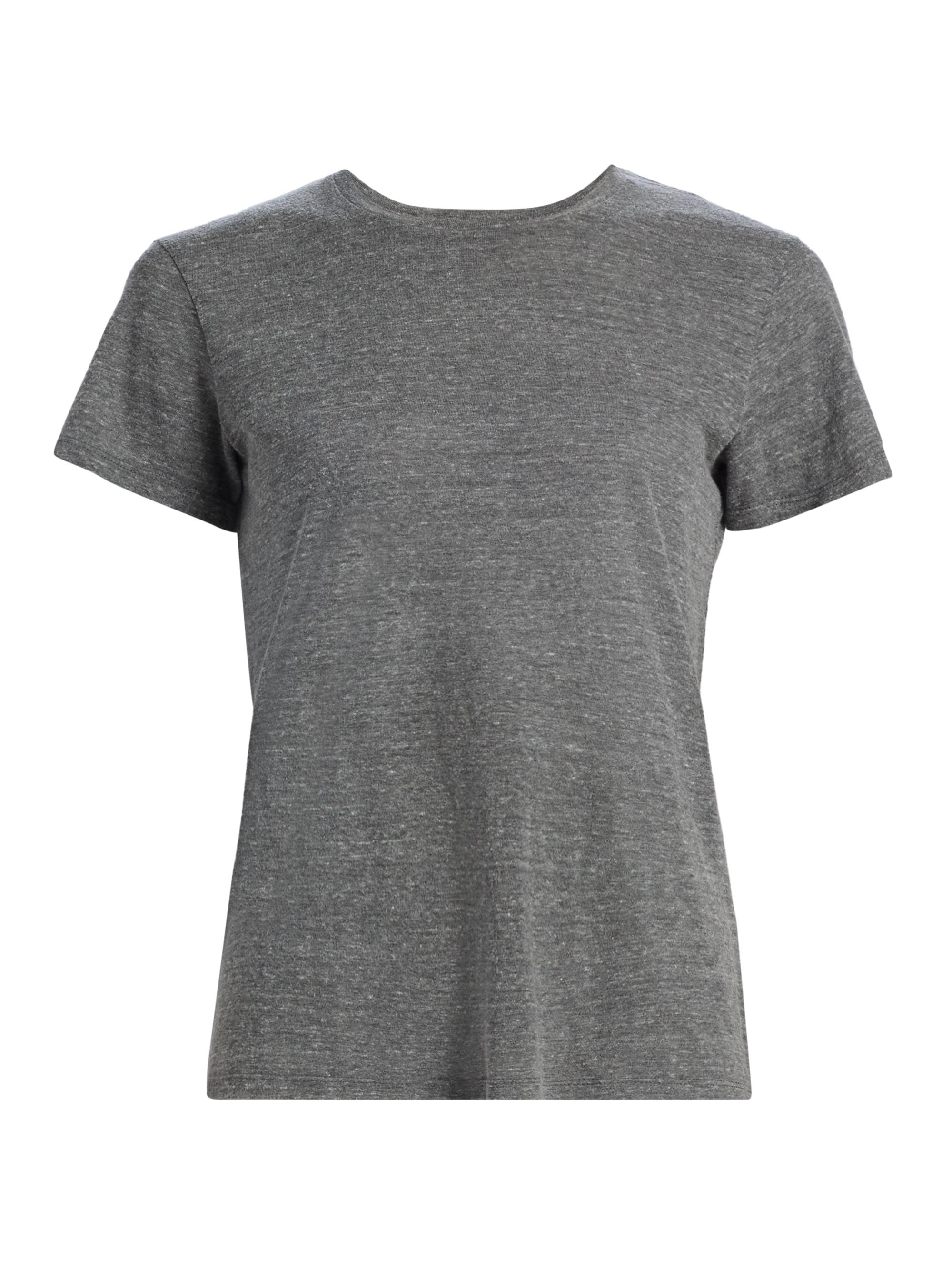 Nili Lotan Women's Lana Crewneck Cotton-Blend T-Shirt - Heather Grey