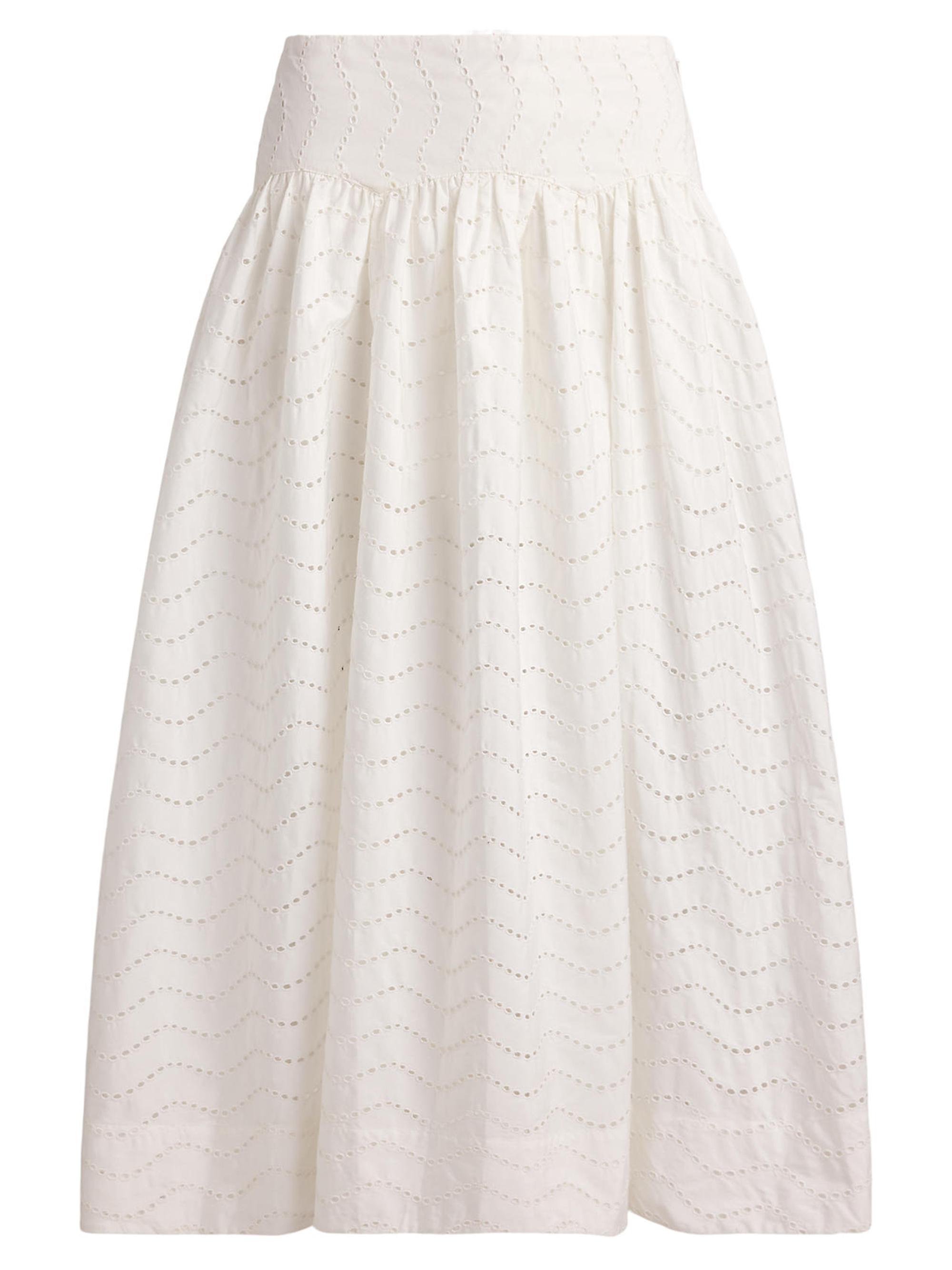 Polo Ralph Lauren Women's Cotton Eyelet Midi-Skirt - White
