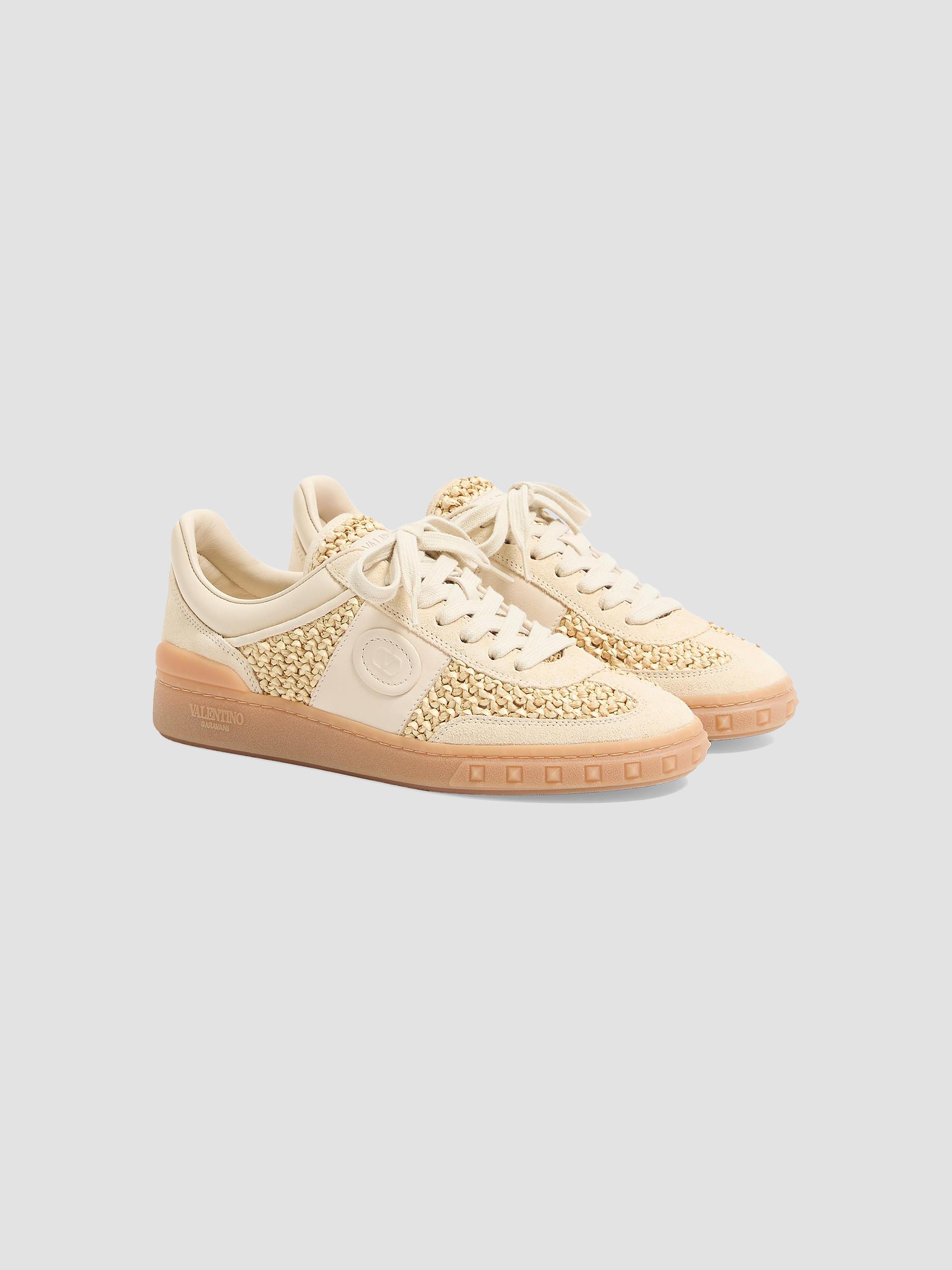 Valentino Garavani Upvillage Sneakers in Woven Raffia Fabric