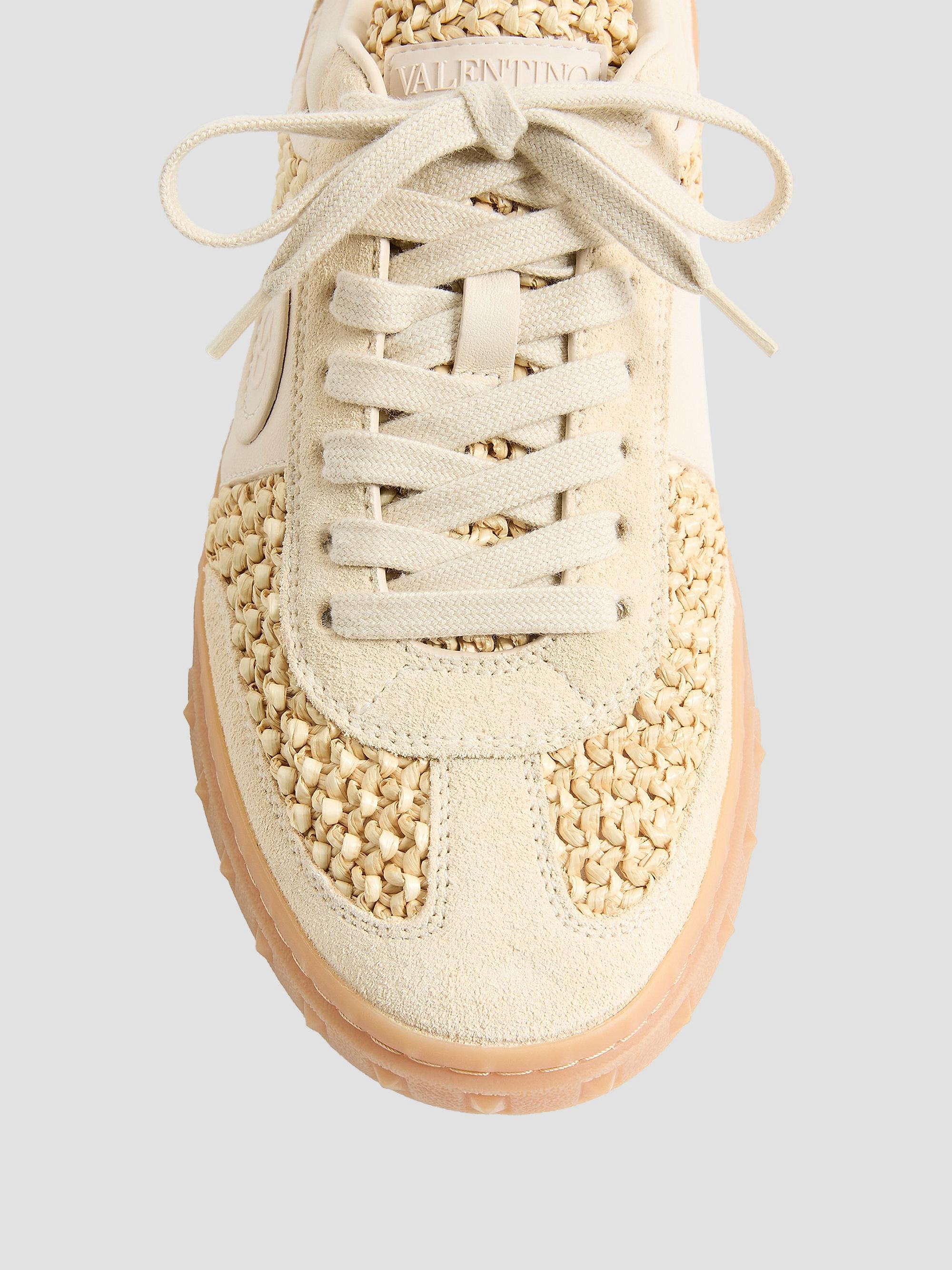 Valentino Garavani Upvillage Sneakers in Woven Raffia Fabric