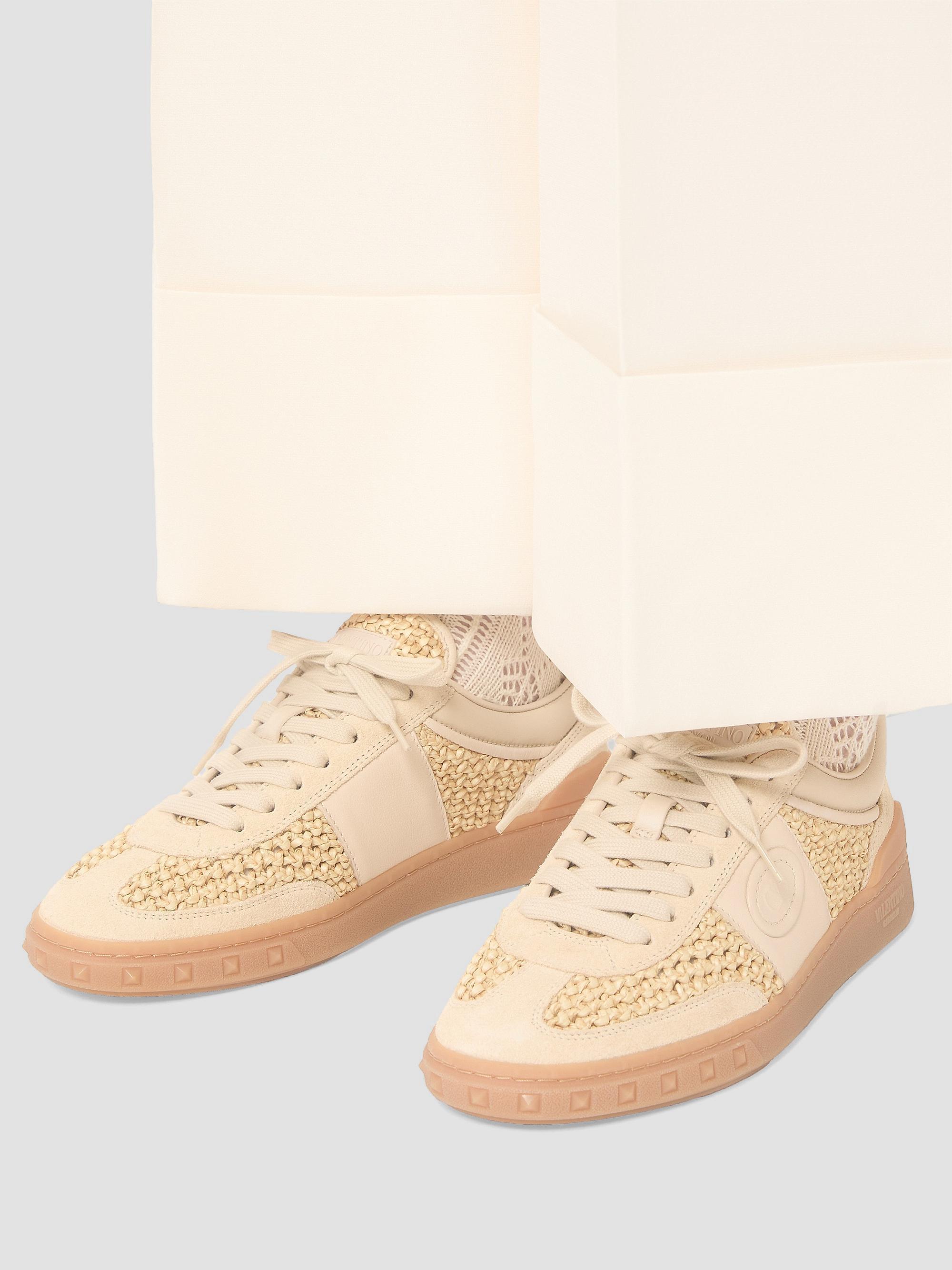 Valentino Garavani Upvillage Sneakers in Woven Raffia Fabric