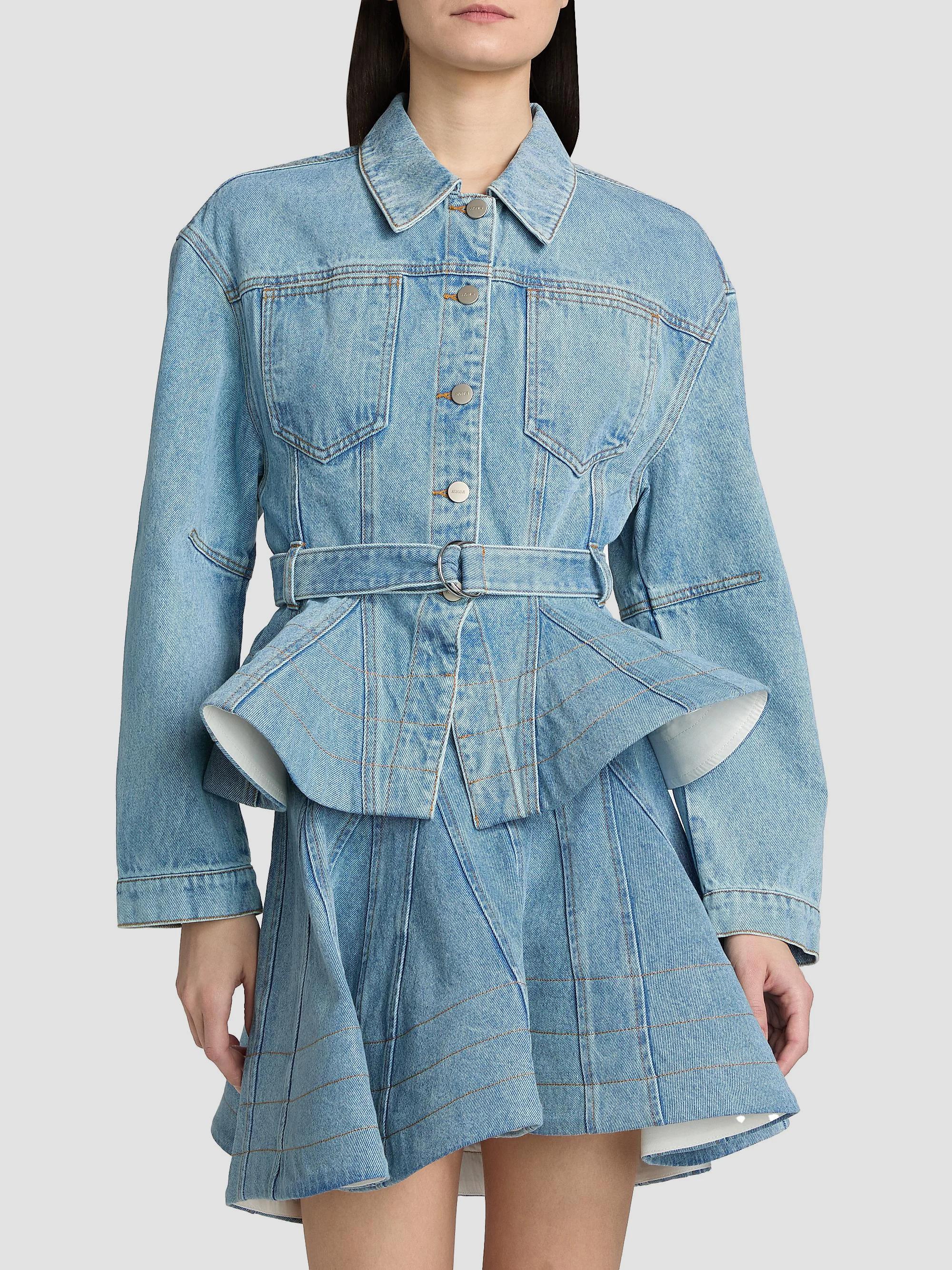 AKNVAS Alex Ruffled Denim Jacket | Saks Fifth Avenue