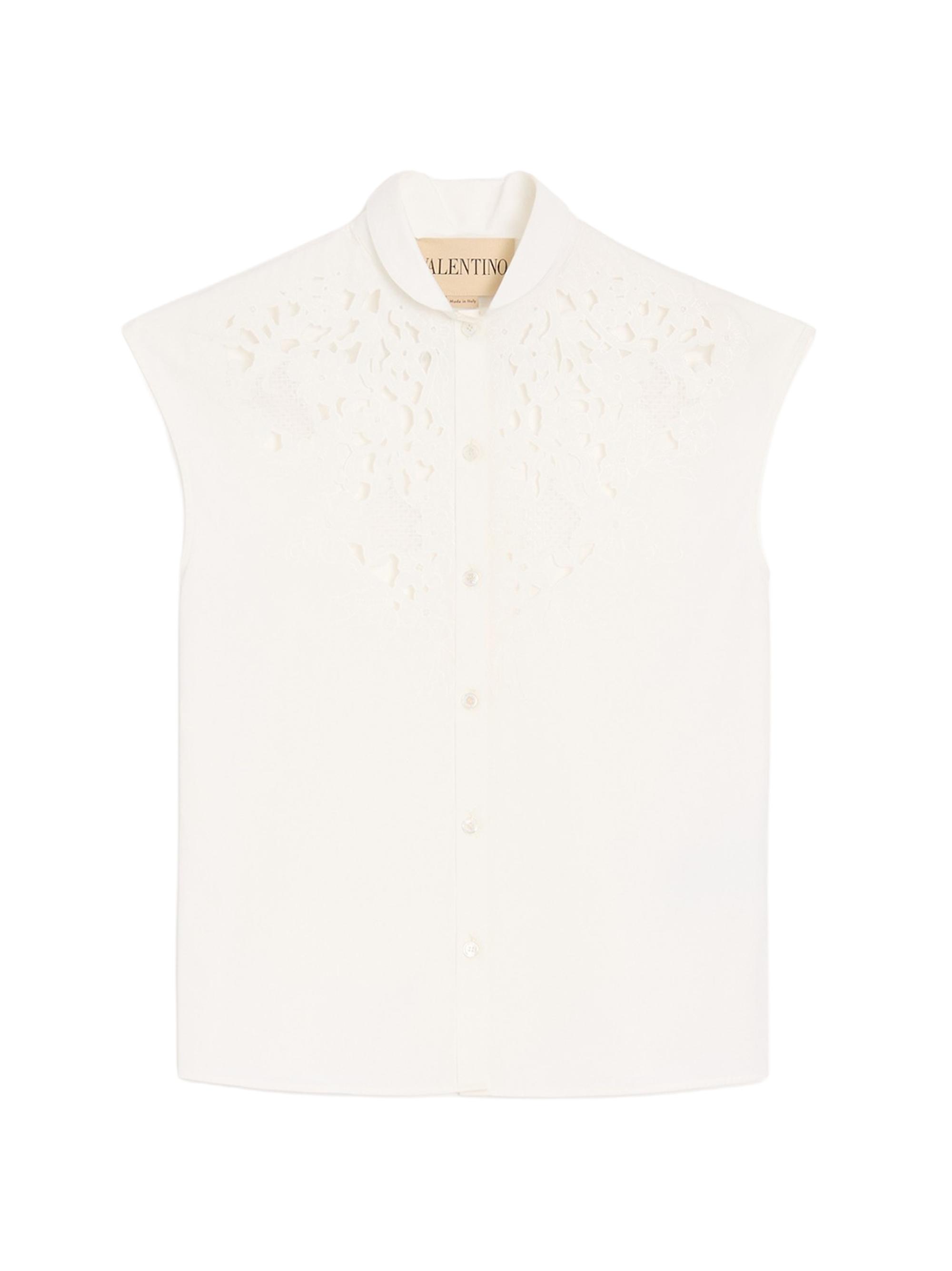 Valentino Garavani Women's Embroidered Poplin Shirt - White