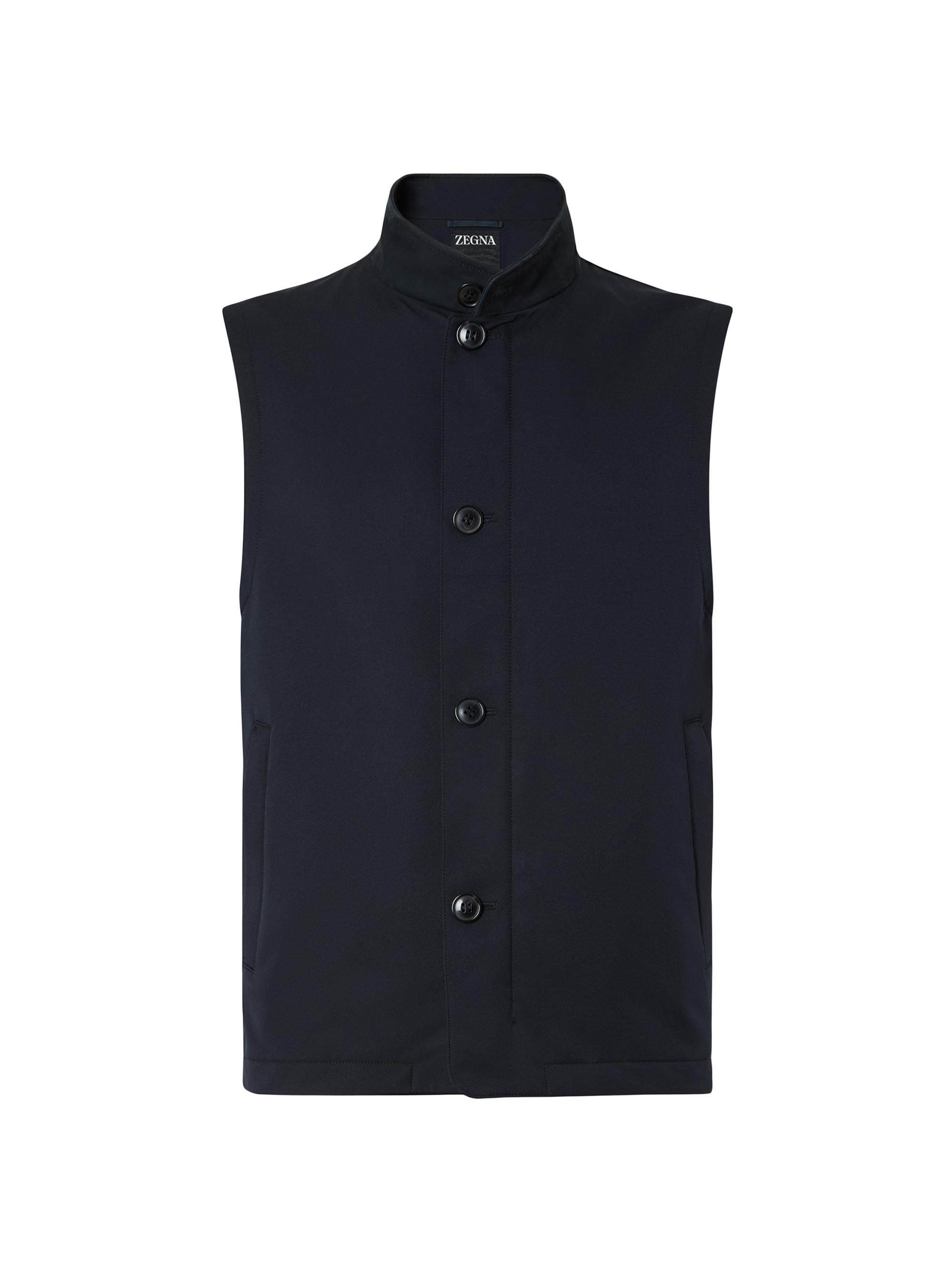 ZEGNA Men's Microfiber Motorin 50CC Vest - Navy Blue | Thumbnail 7