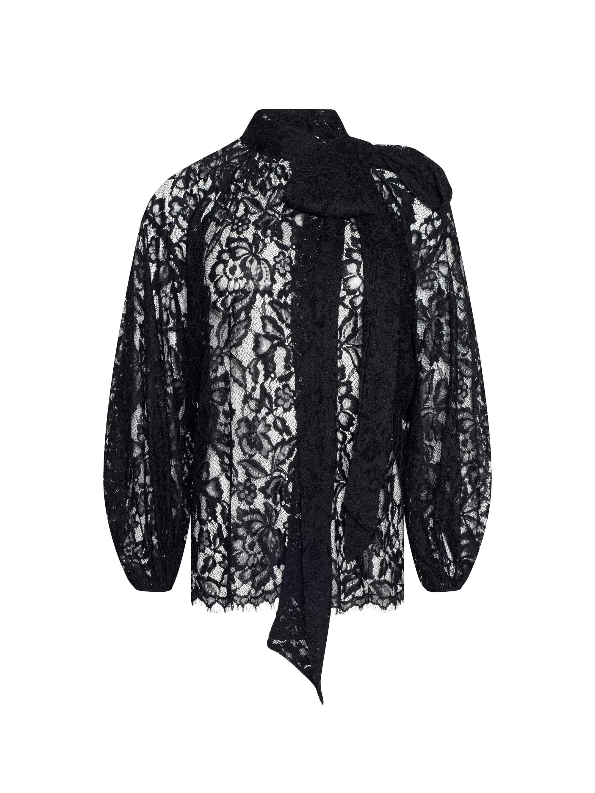 L'AGENCE Women's Rhett Oversized Lace Blouse - Black