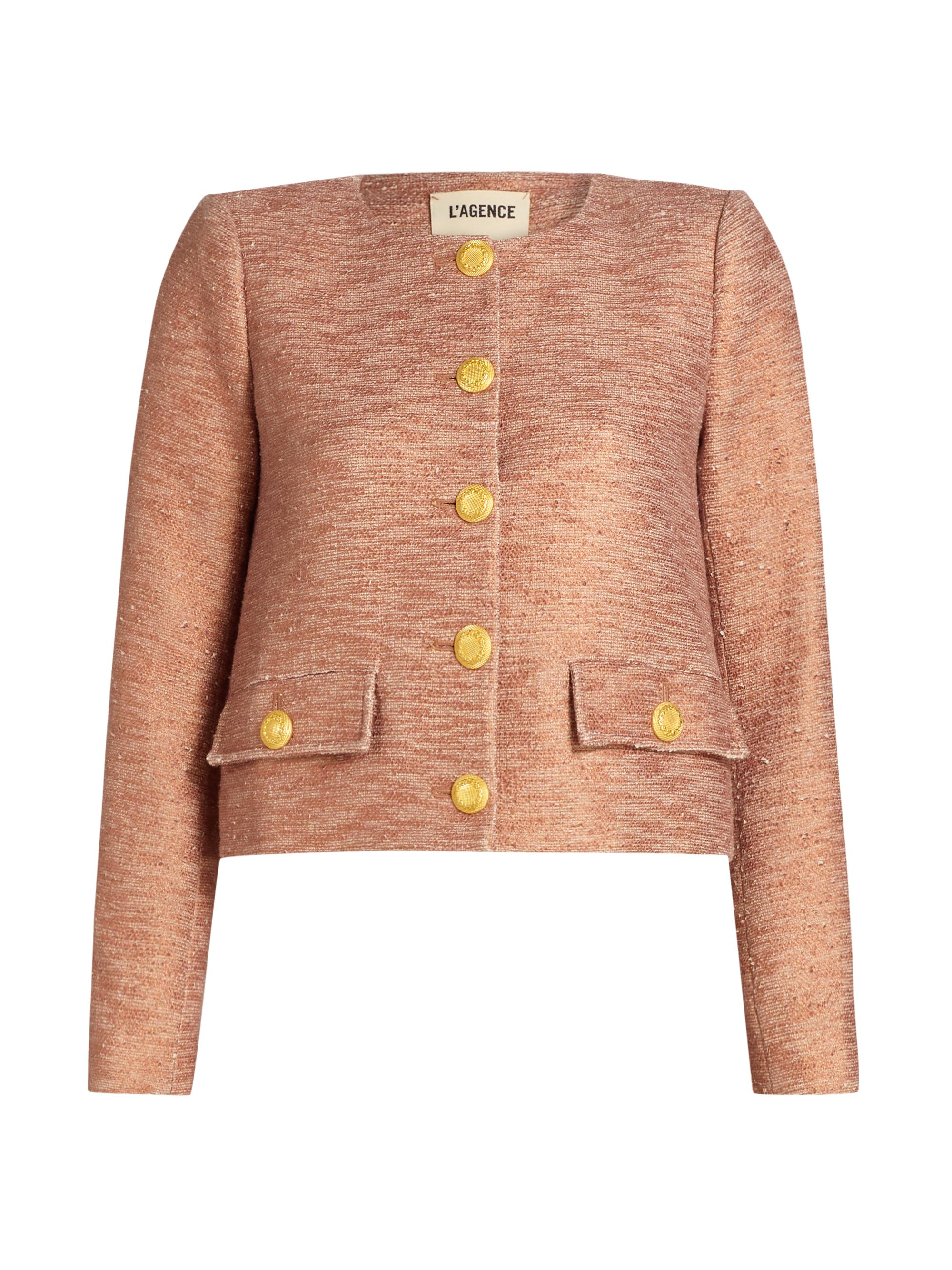 L'AGENCE Women's Zell Collarless Jacket - Light Auburn