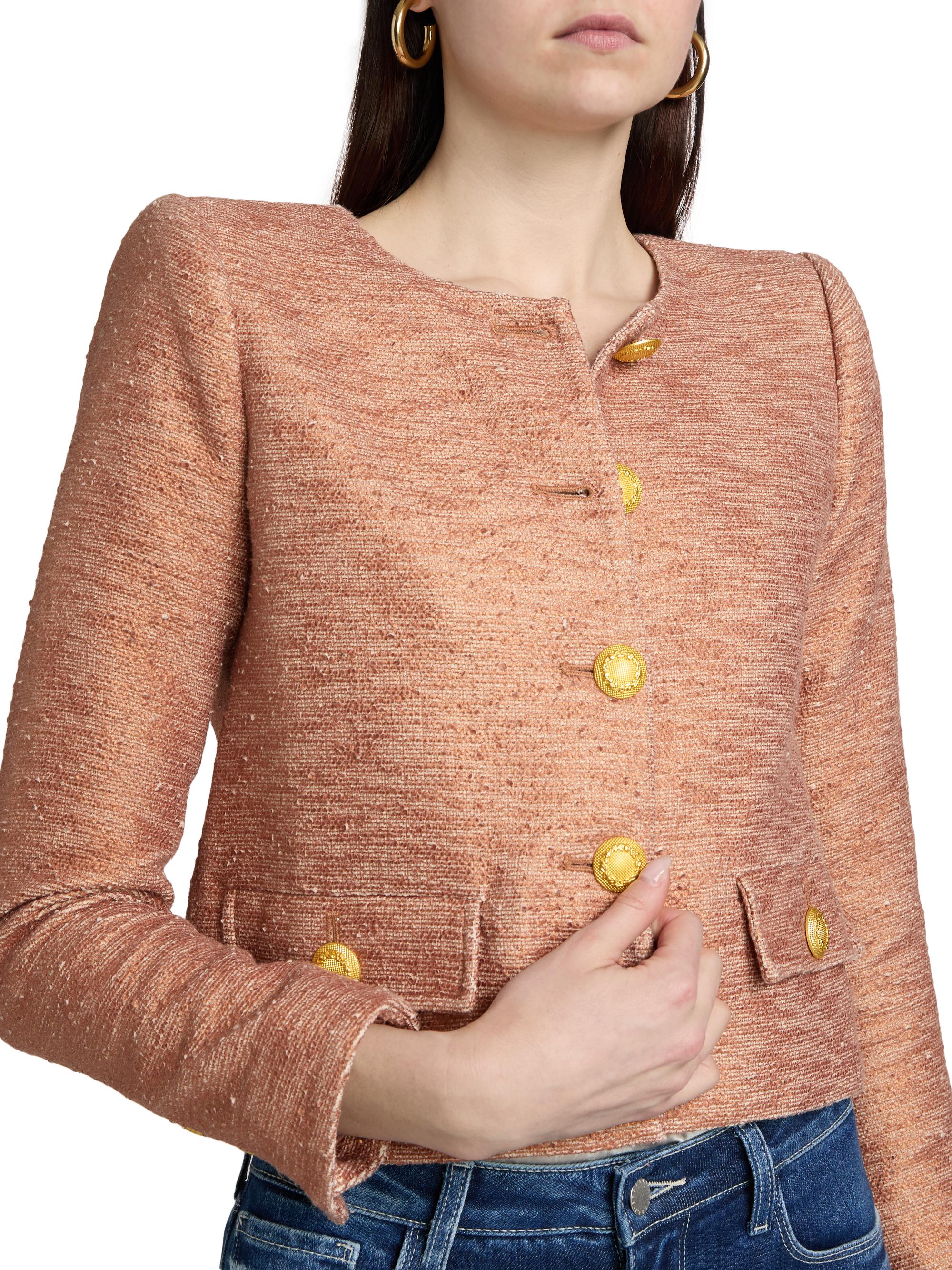 L'AGENCE Zell Collarless Jacket | Saks Fifth Avenue
