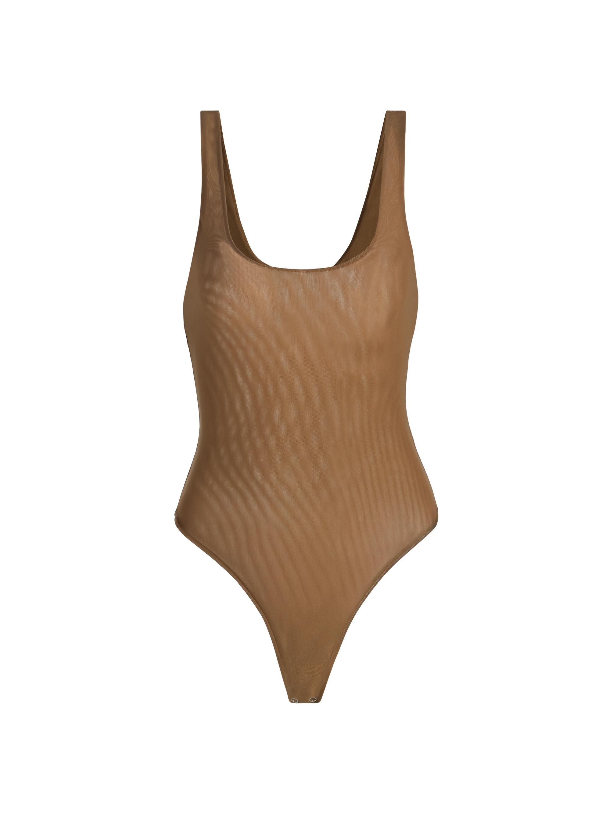 L'AGENCE Women's Kalea Scoopneck Tank Bodysuit - Dark Macchiato