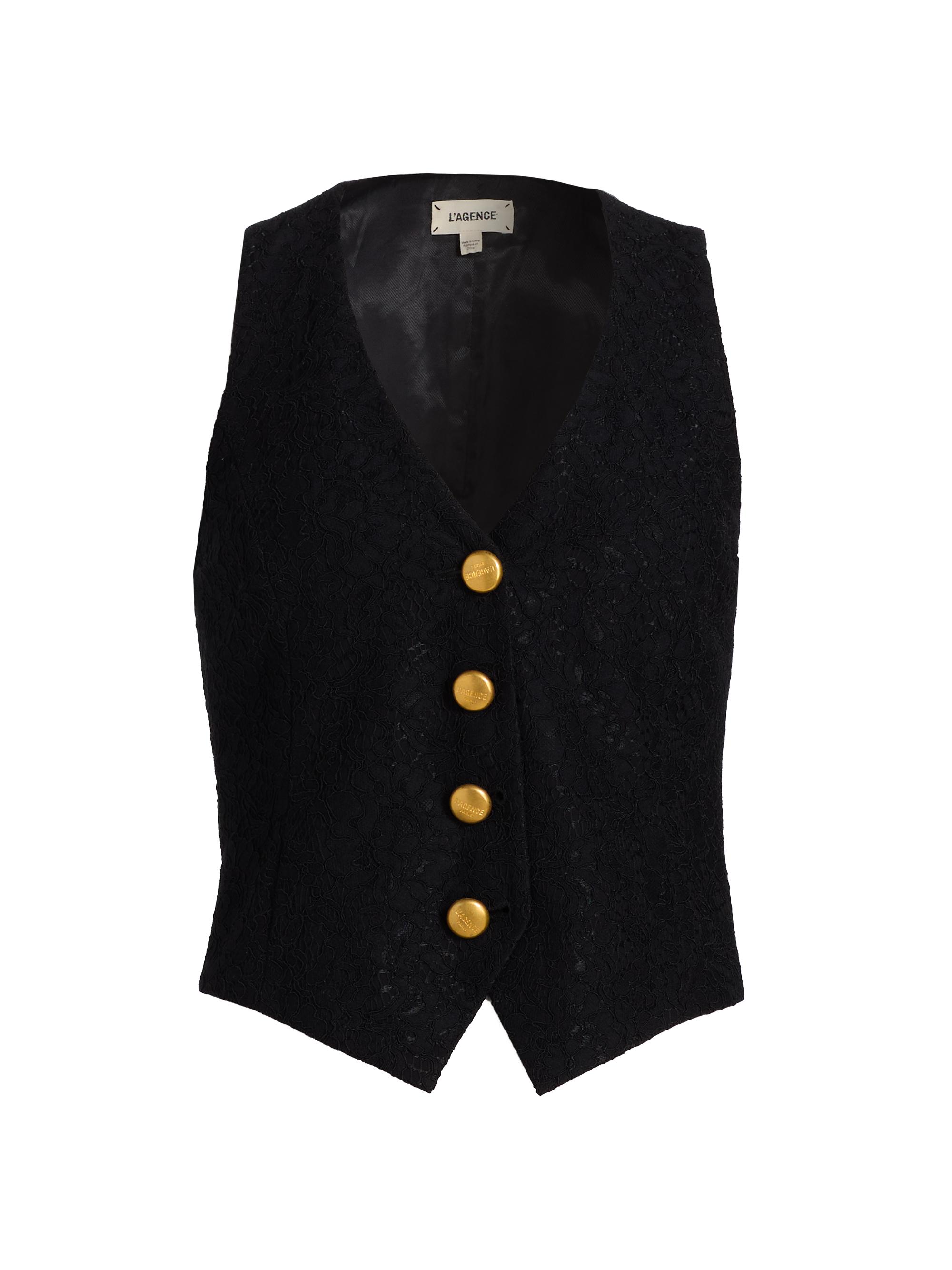 L'AGENCE Women's Kino Bonded Lace Vest - Black